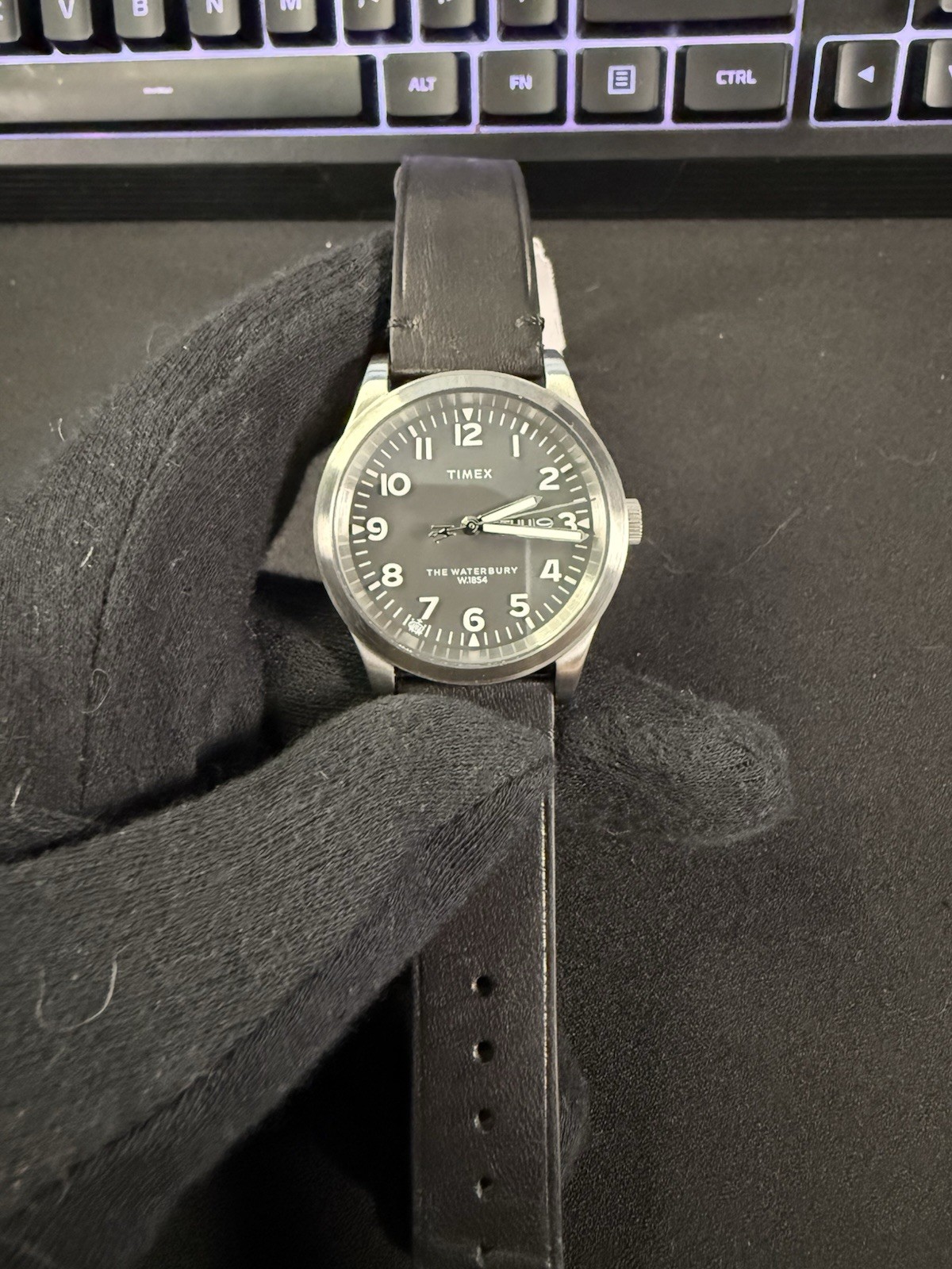 Timex The Waterbury TW2W14700 Genuine Leather Black Men’s Watch