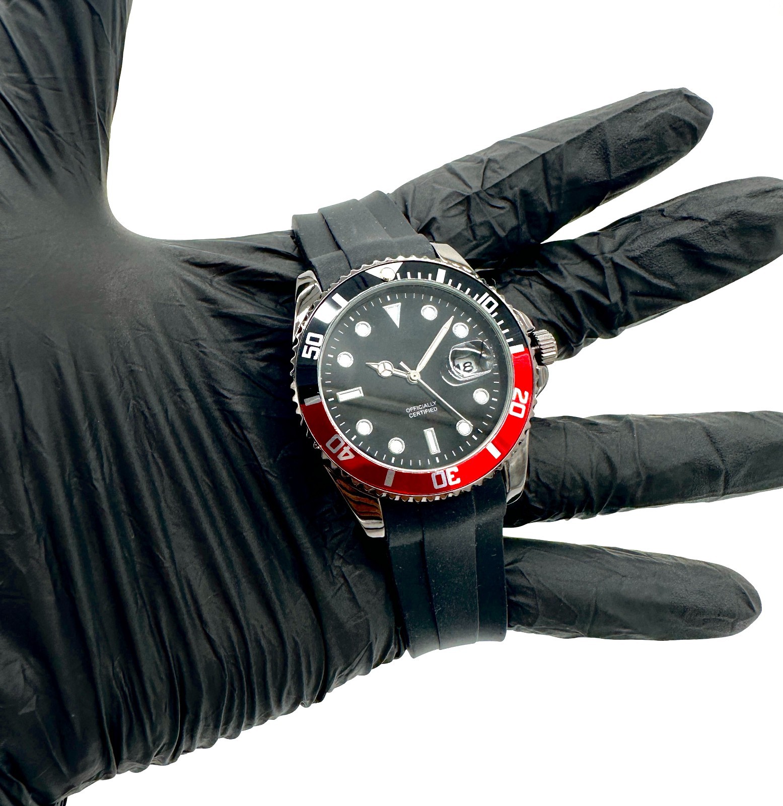Round Multicolor Rubber Silicone Strap Luxury Custom Date Watch