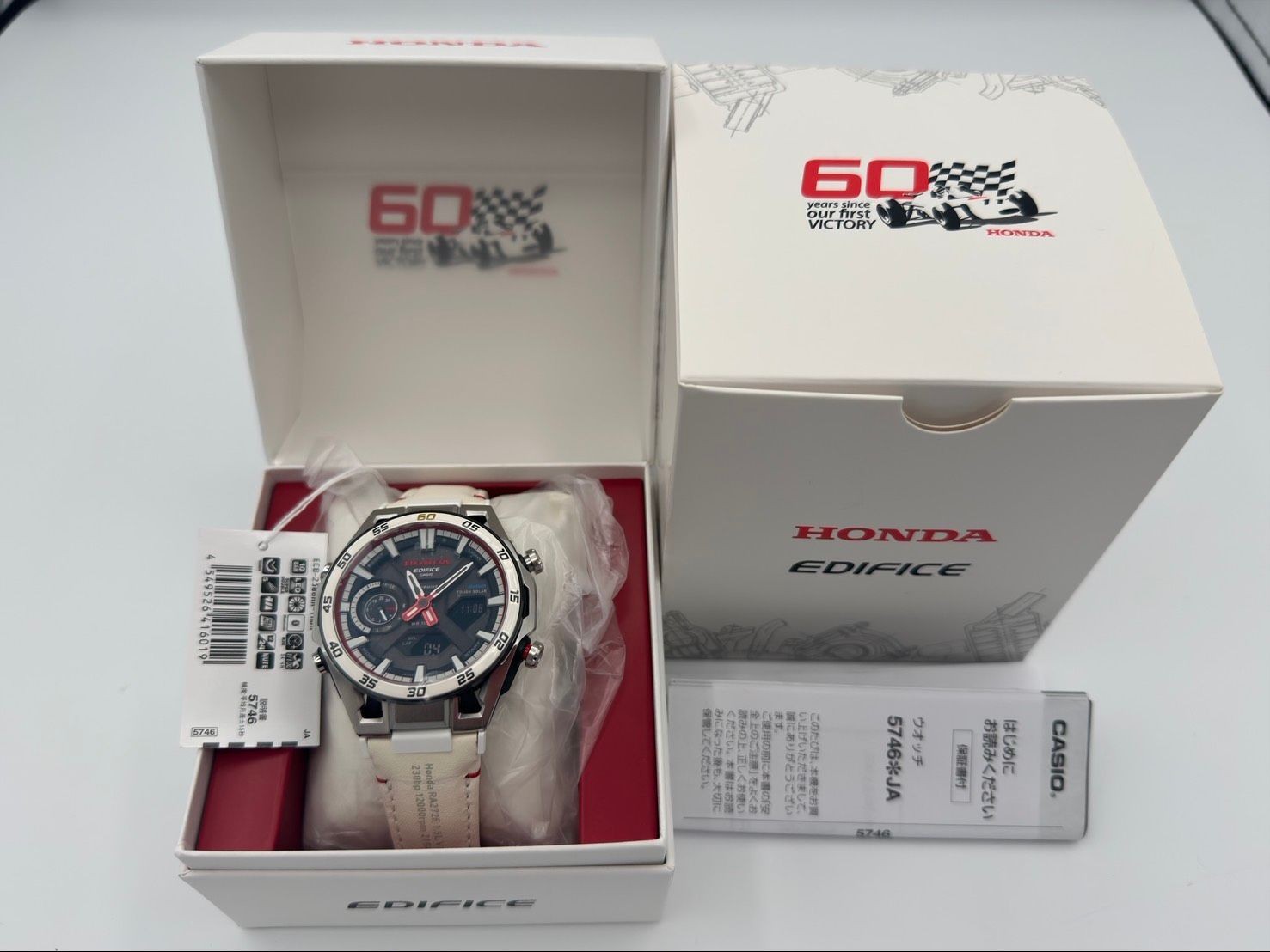 Casio Edifice × Honda Watch 60th Limited Model ECB-2300HR-1AJR White w/Box New