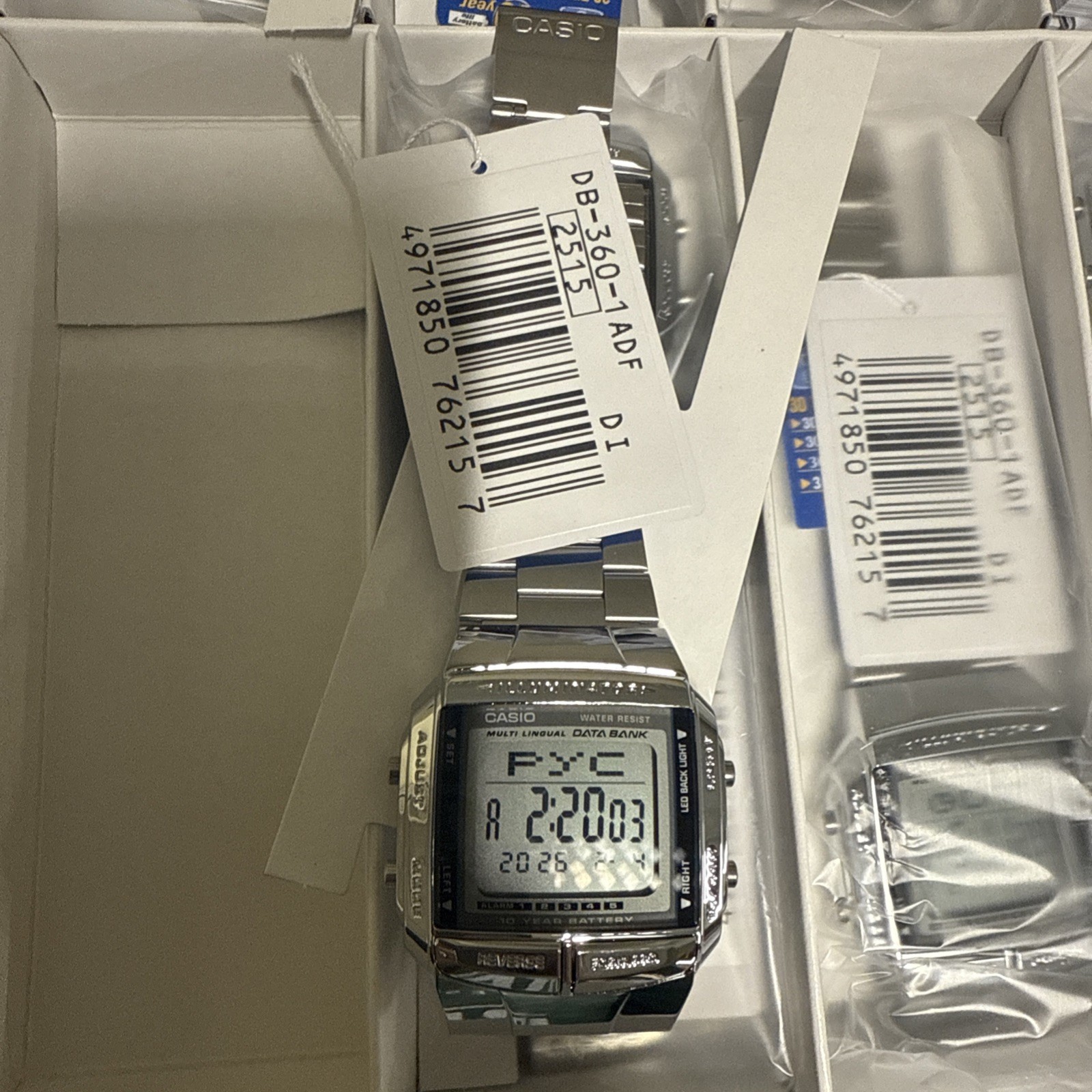 Casio DB-360-1A DataBank Silver Digital Watch – DB360-1A – 10 Year Battery