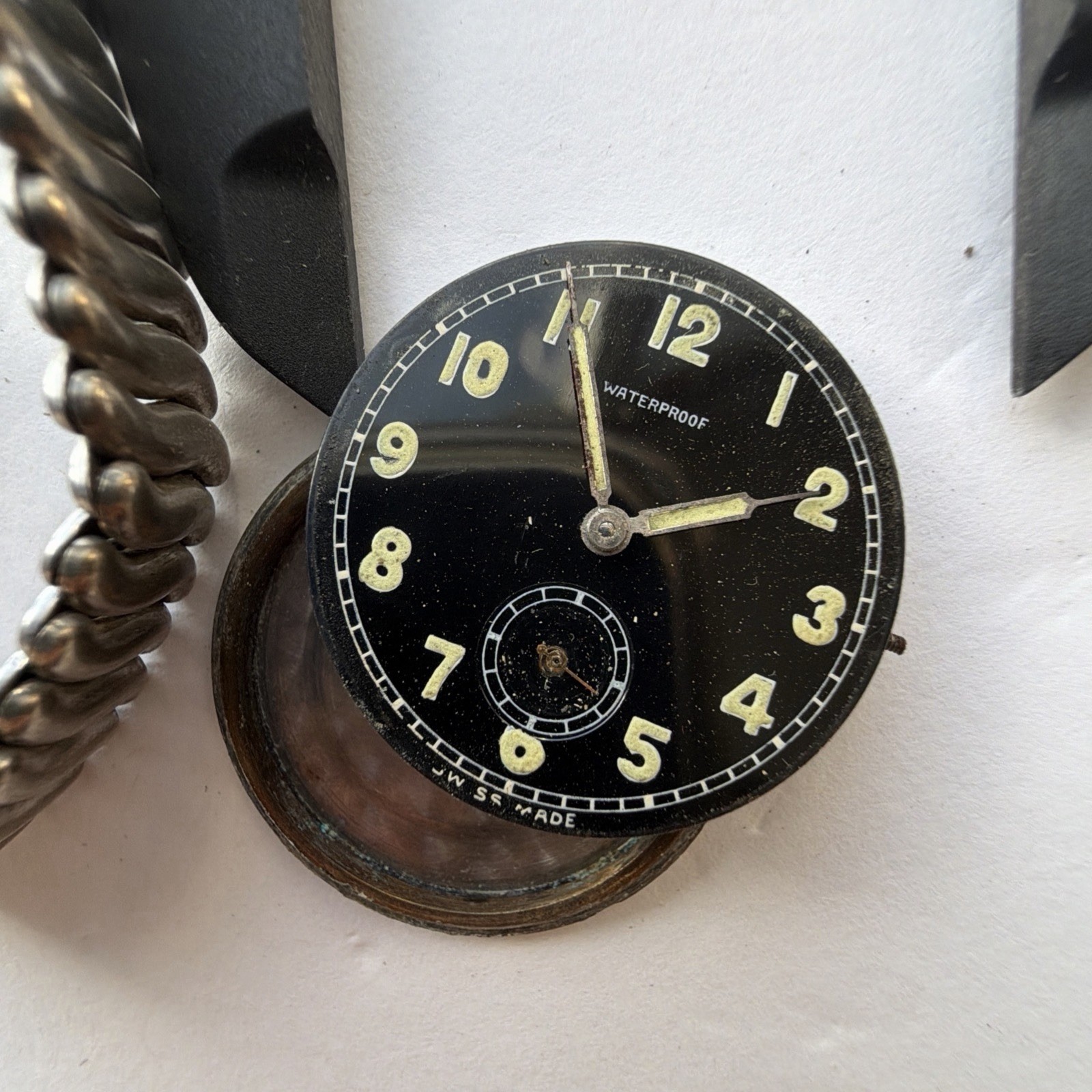 AV11 Remington Military Style Lumed Mens 33mm Mechanical Watch For Repair As Is