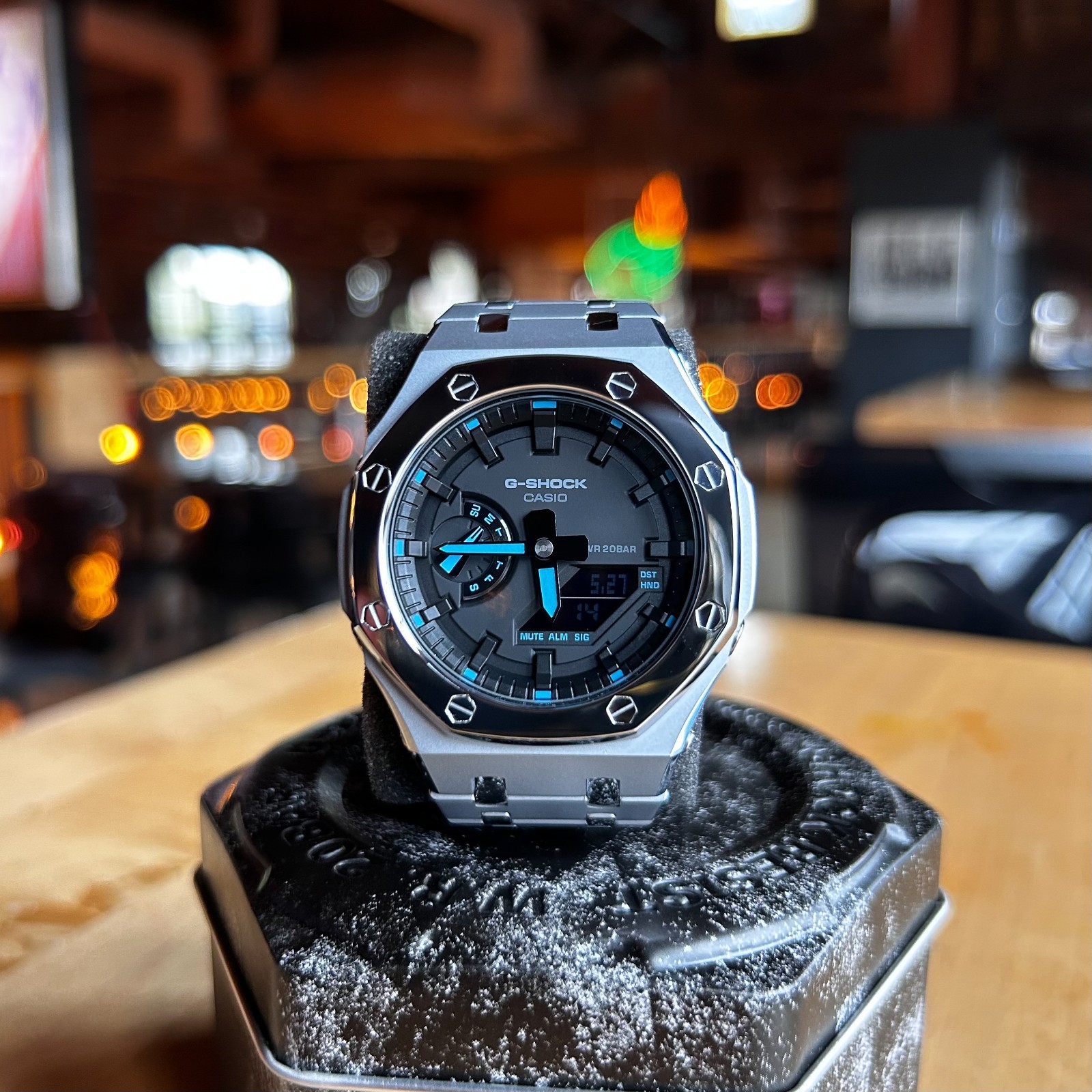 New Custom GShock GA2100 Casioak Stainless Steel Bracelet Gift – Silver mod