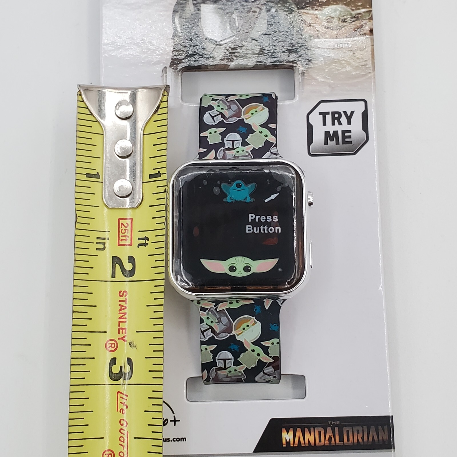 Star Wars LED Watch 1″ Square Face Mandalorian the Child Baby Yoda Disney NEW