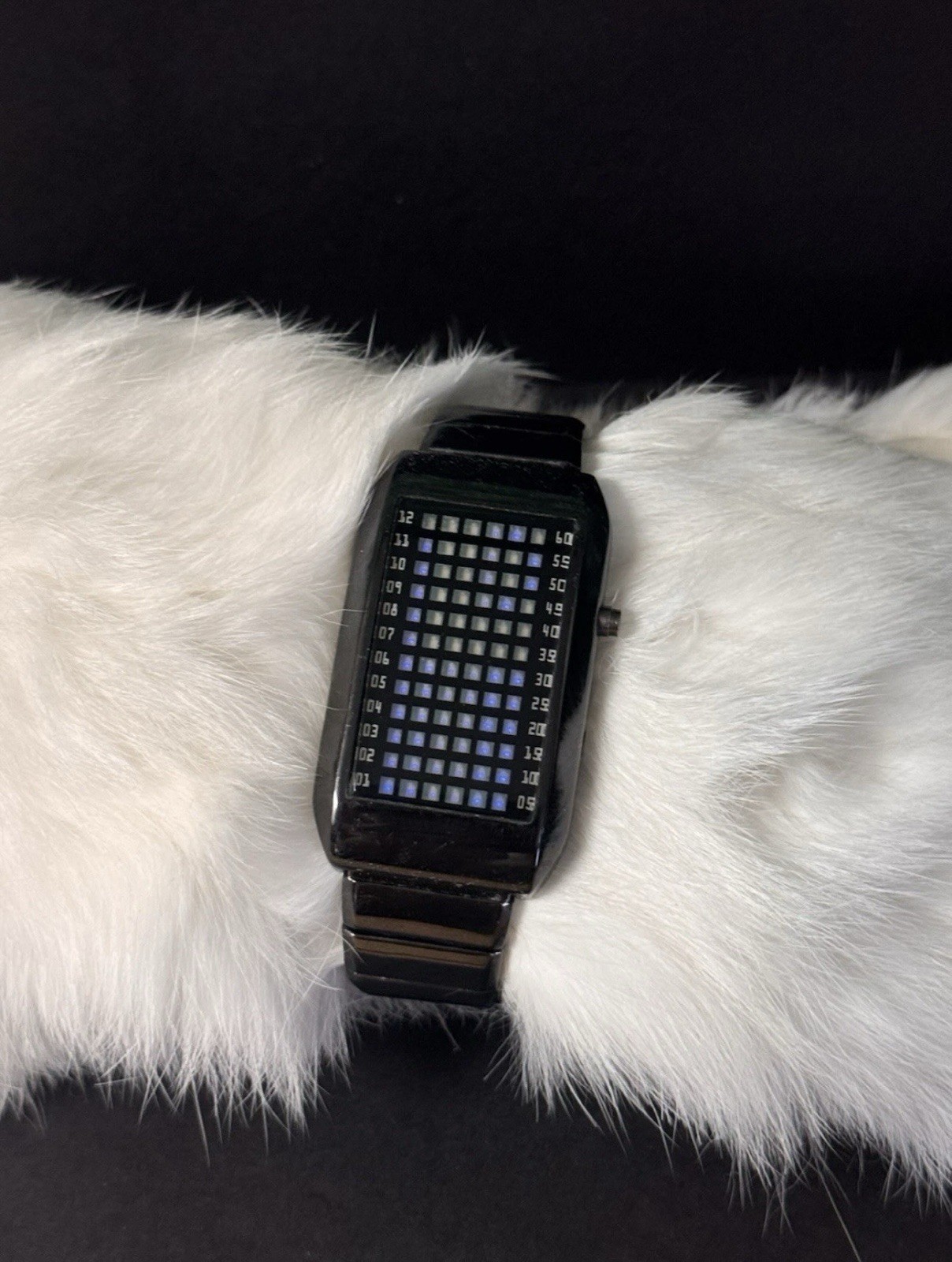 Intercrew LED Dot Matrix Watch – Black Futuristic Digital Grid Display