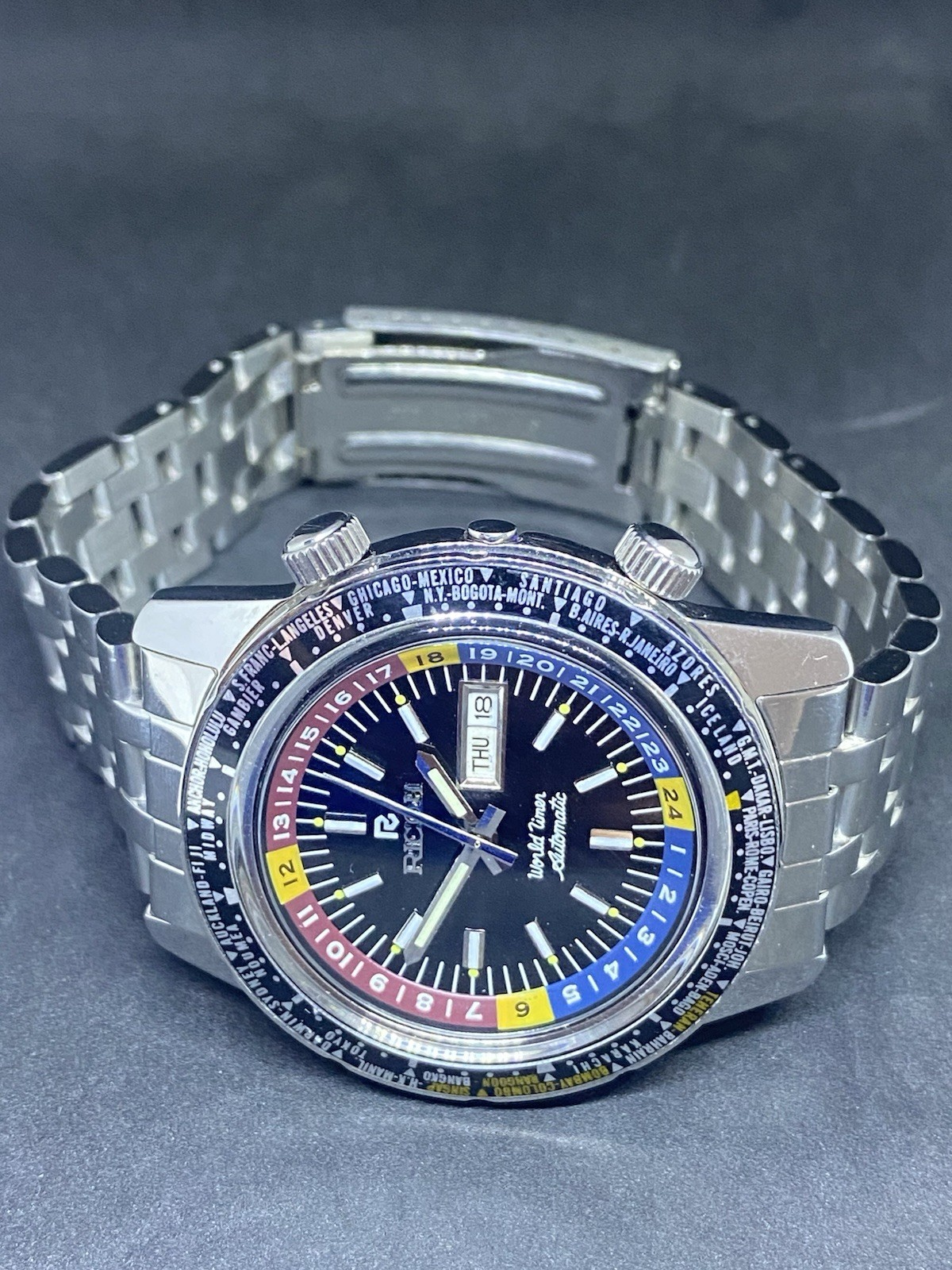 Ricoh World Timer GMT Sports Automatic Mens Wrist Watch