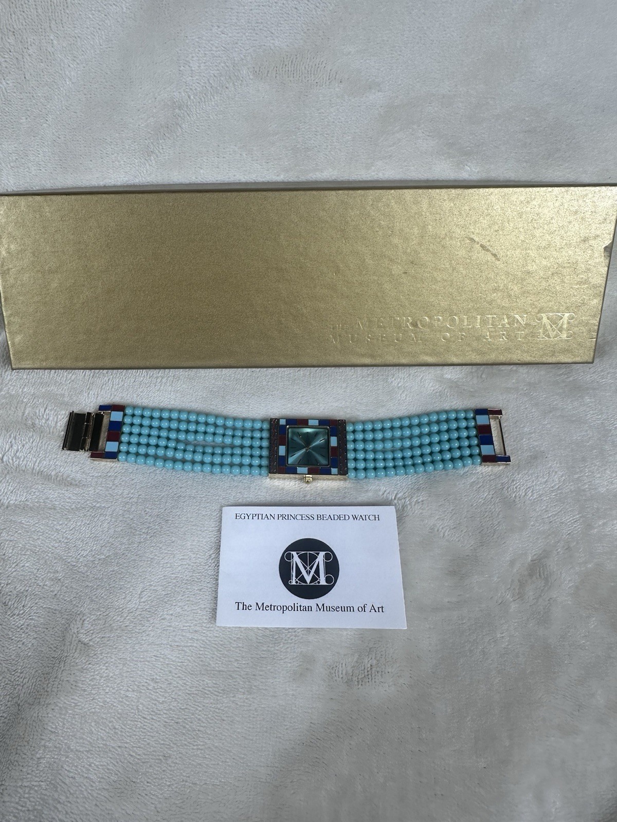 Met Museum (MMA) Egyptian Princess Beaded Quartz Watch Box Papers Working 2013