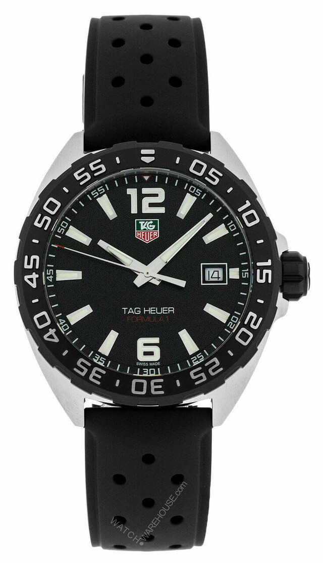 TAG HEUER Formula-1 Black Dial Rubber Band Men’s Watch WAZ1110.FT8023