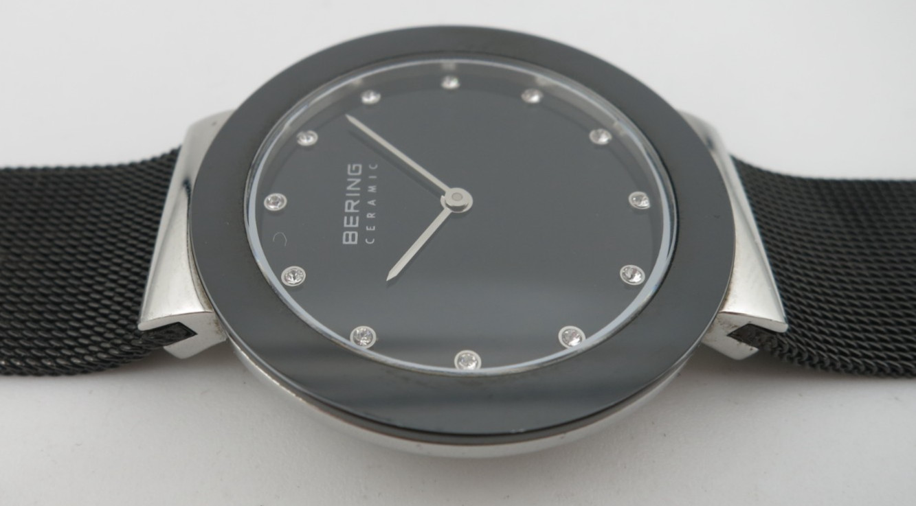 Bering Ceramic Black Stainless Steel Ladies Watch – 11435-102 – New Battery