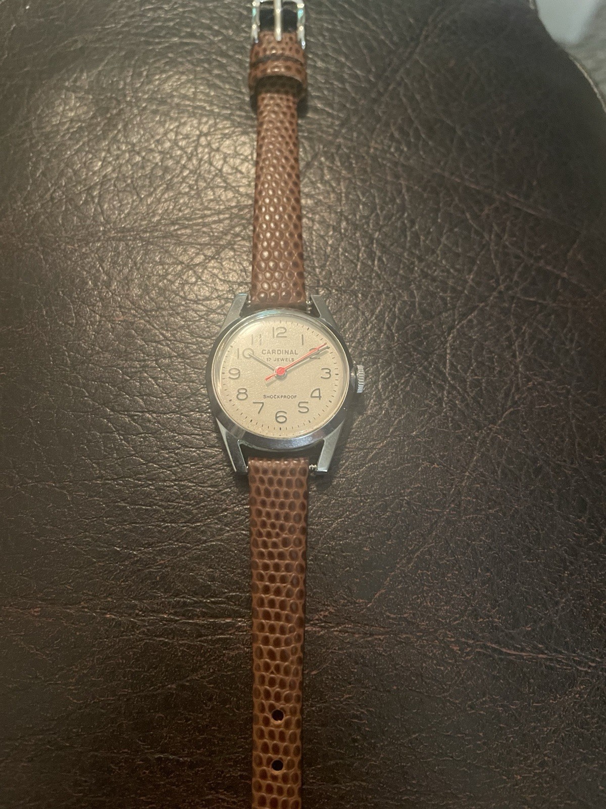 Vintage Cardinal 17 Jewels Shockproof Manual Wind Watch – Mid Century Swiss 25mm
