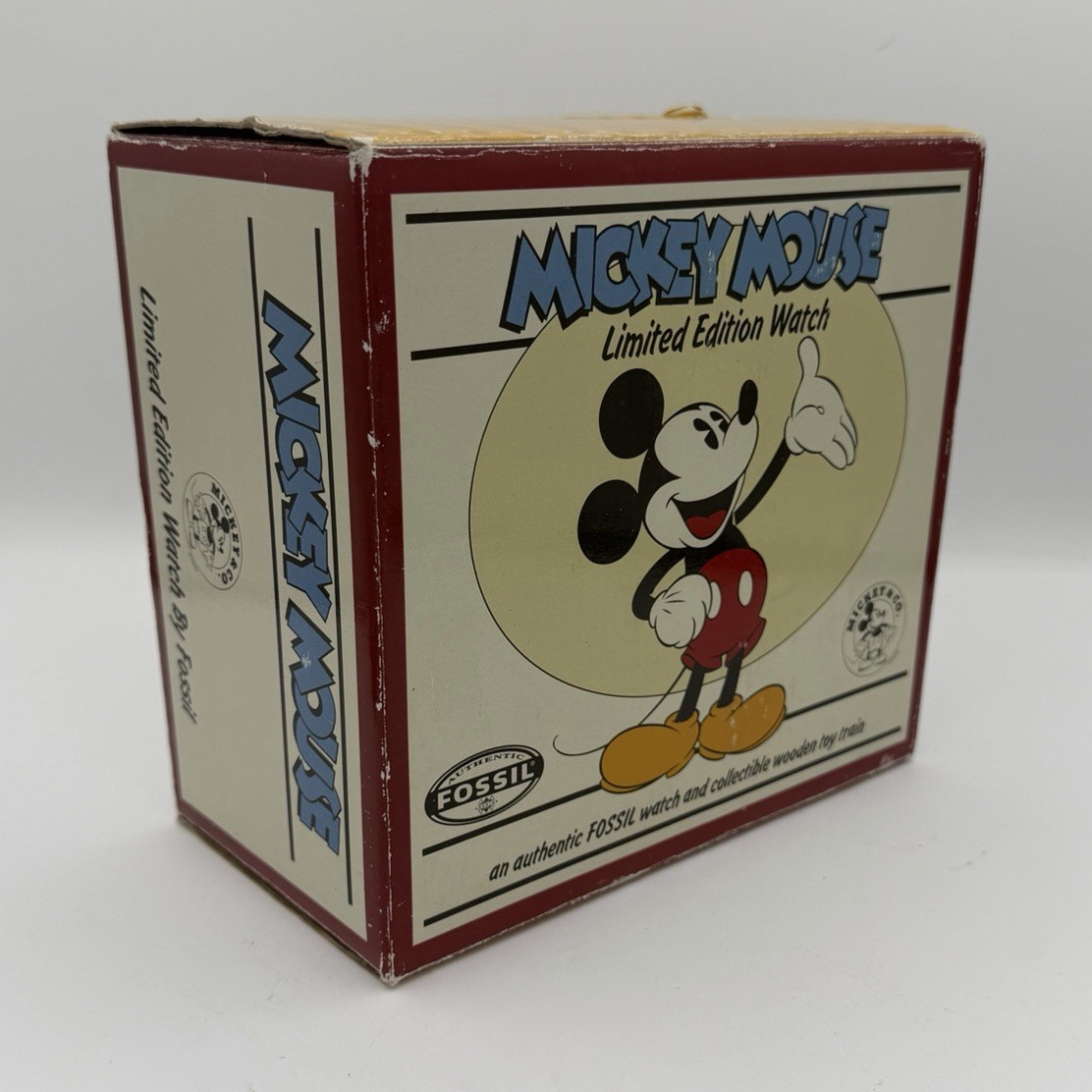 Fossil Disney Mickey Mouse Limited Edition Quartz Watch, Black Leather, Box