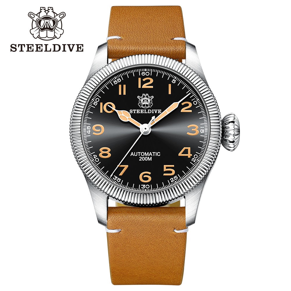 STEELDIVE SD1906 Mens 39mm 200M Automatic Dive Watch NH35 Sapphire Steel
