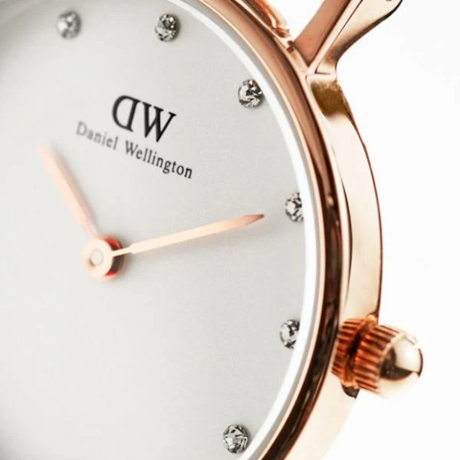 Daniel Wellington Classic Glasgow Rose Blue White Fabric Strap 26mm Womens Watch