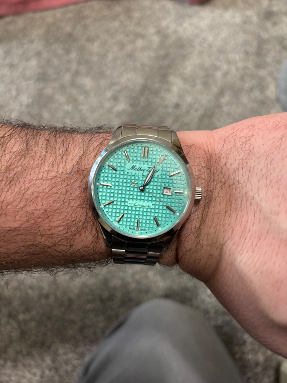 Mathie Tissot Swiss automatic men’s watch Tiffany waffle dial