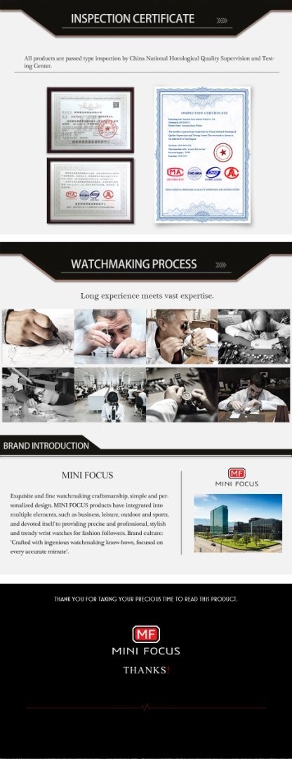 MINI FOCUS Men Transparent Case Multifunction Chronograph Calendar Quartz Watch