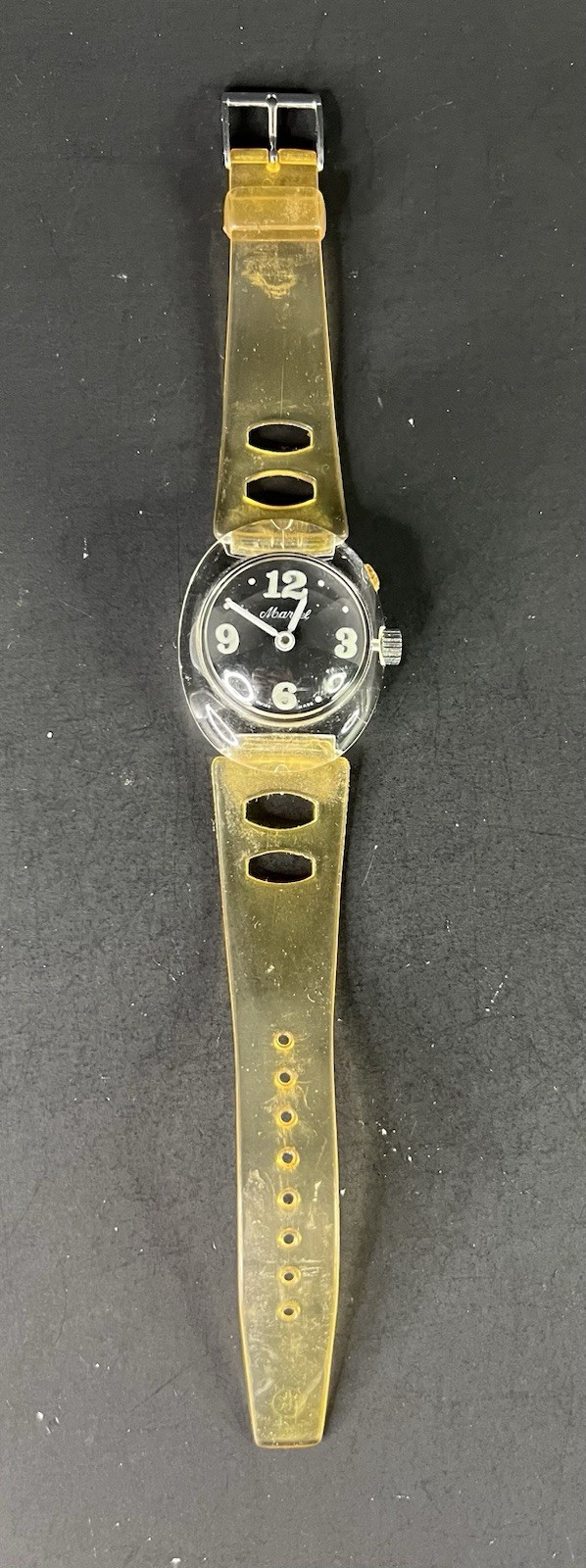 Marcel Mechanical Watch Swiss Mvmt Resin Case Domed Crystal Plastic Strap (597)