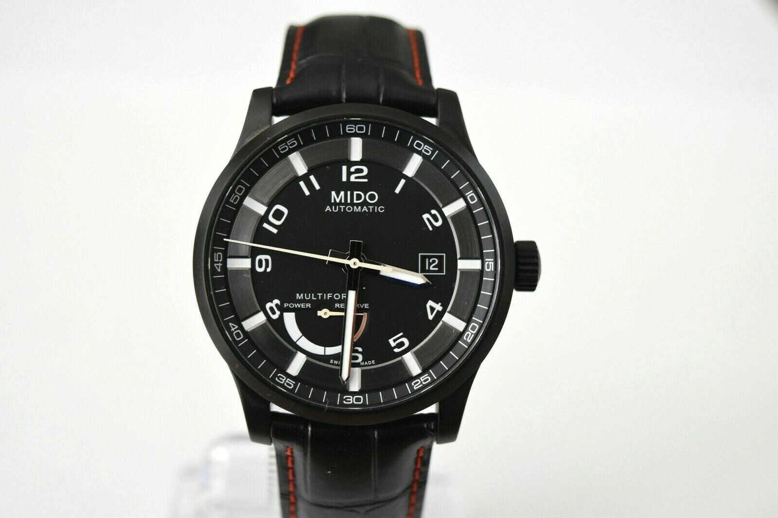 New MIDO Multifort Auto PVD SS Black Leather M005.424.36.053.22 $1690 Watch
