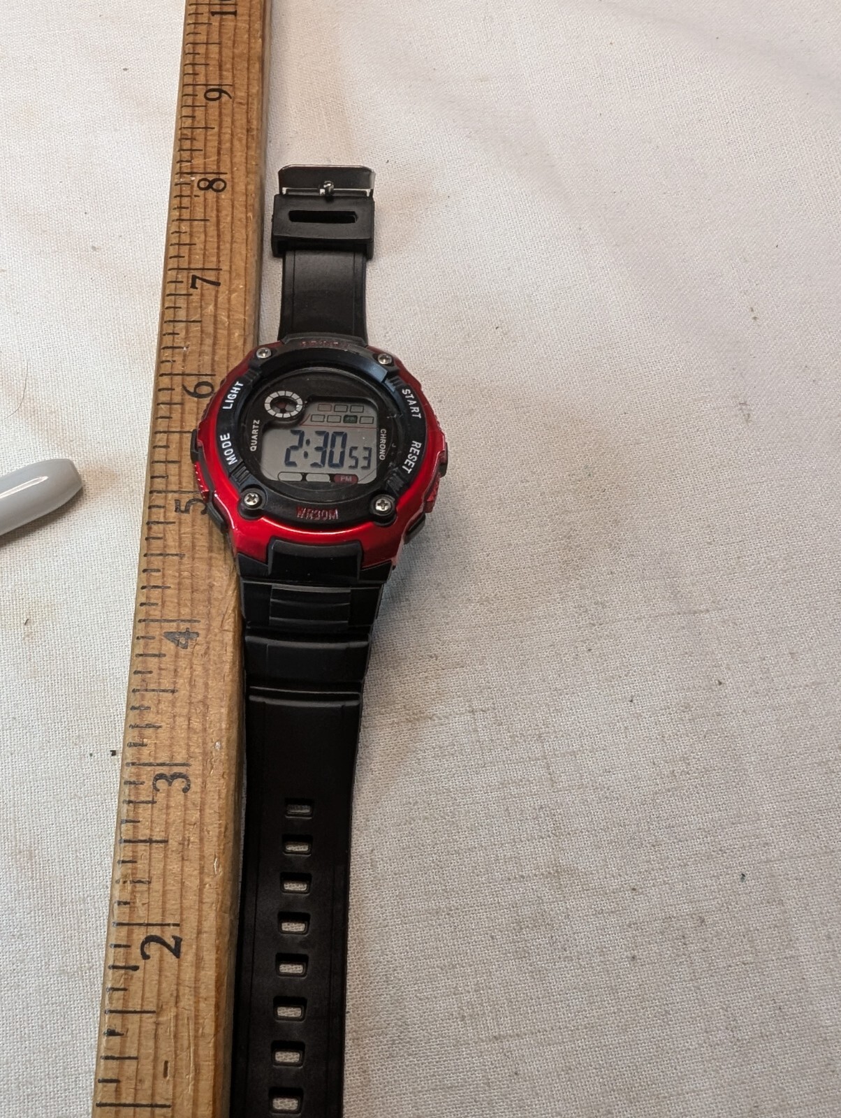 Sporty S-Sport Red & Black Chronograph Men’s Watch TPU Band