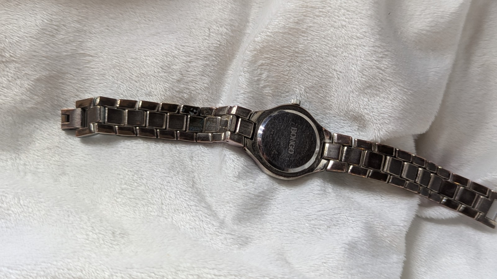 Woman’s Watch Bongo BG3802 rainbow metal band. New battery works great!