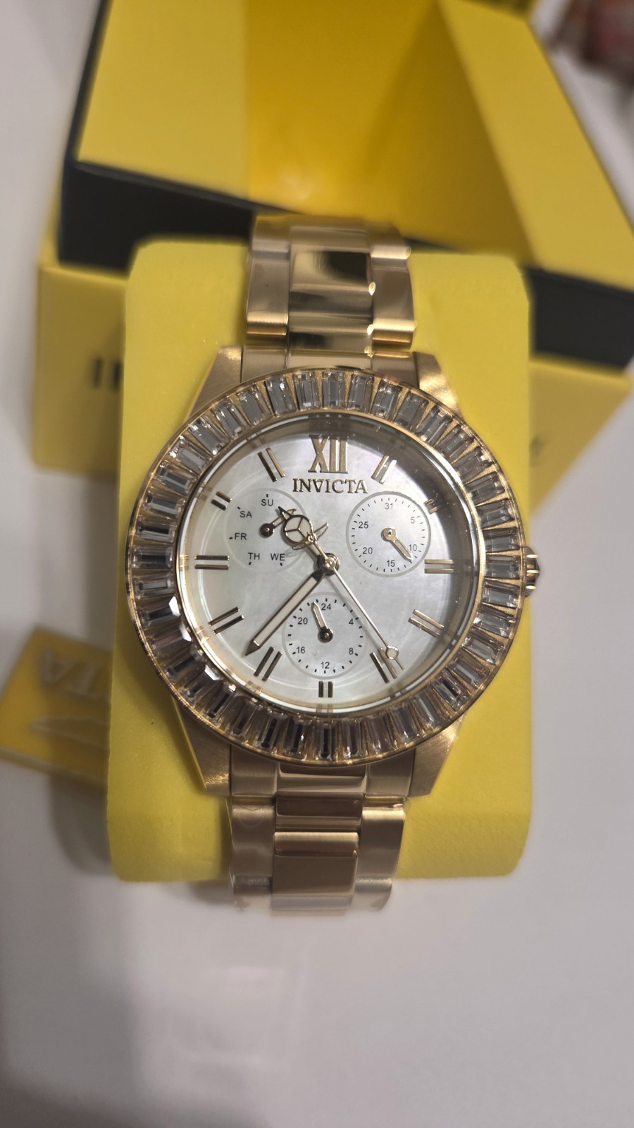 Invicta Angel Women’s Watch Gold Dial With Mother Of Pearl Dial. 38mm. Gold