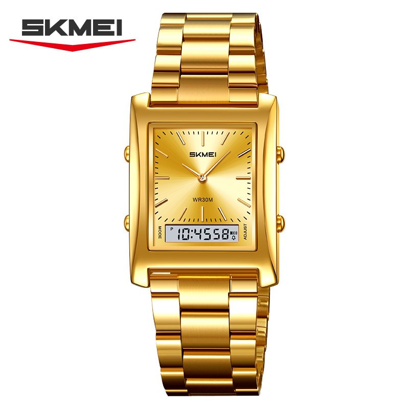 SKMEI Men Electronic Watch Rectangle Wristwatch Male Steel Digital Sport Watches