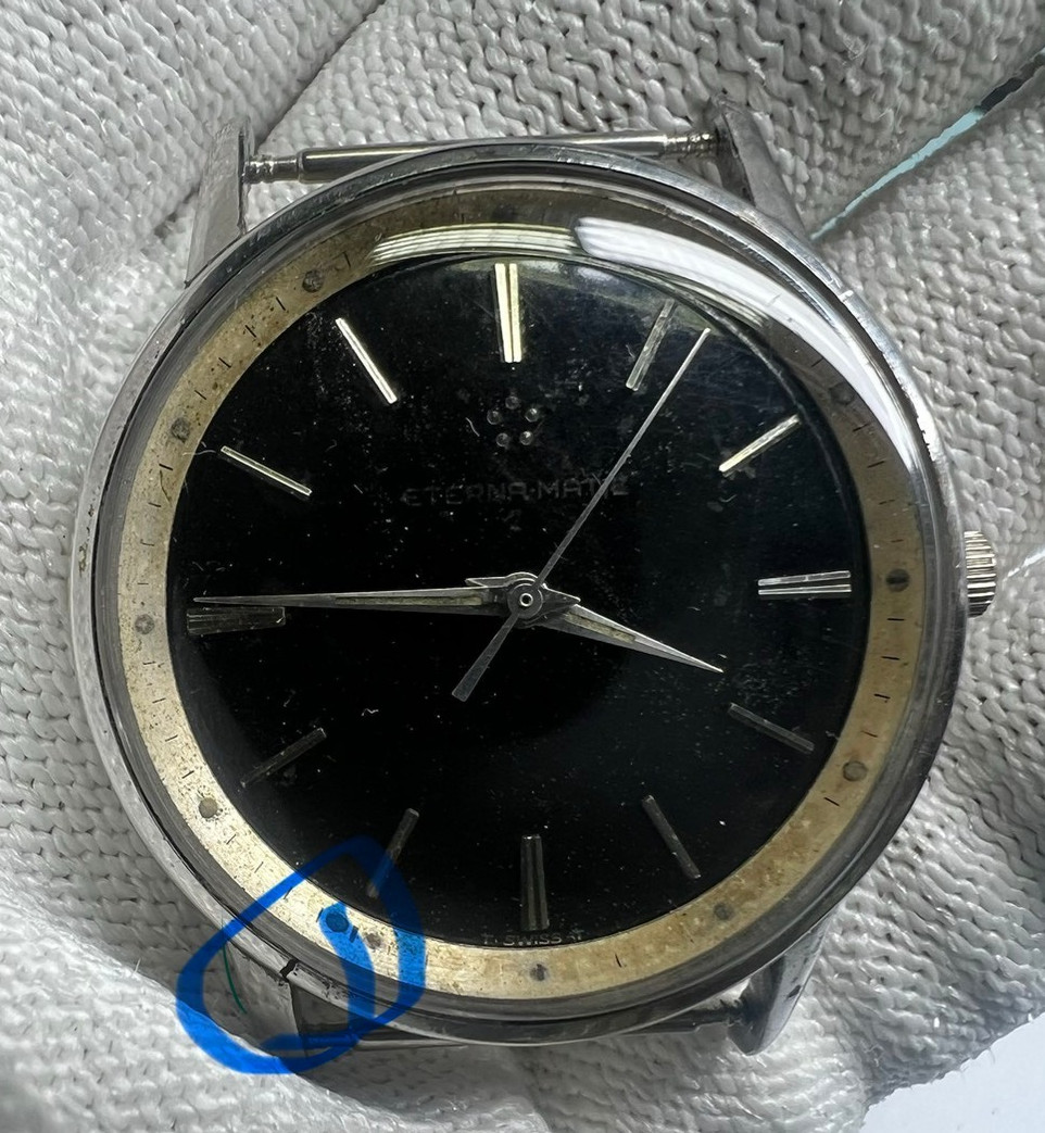 4. Eterna Matic cal 1412 autometic 34 mm running broken bezel