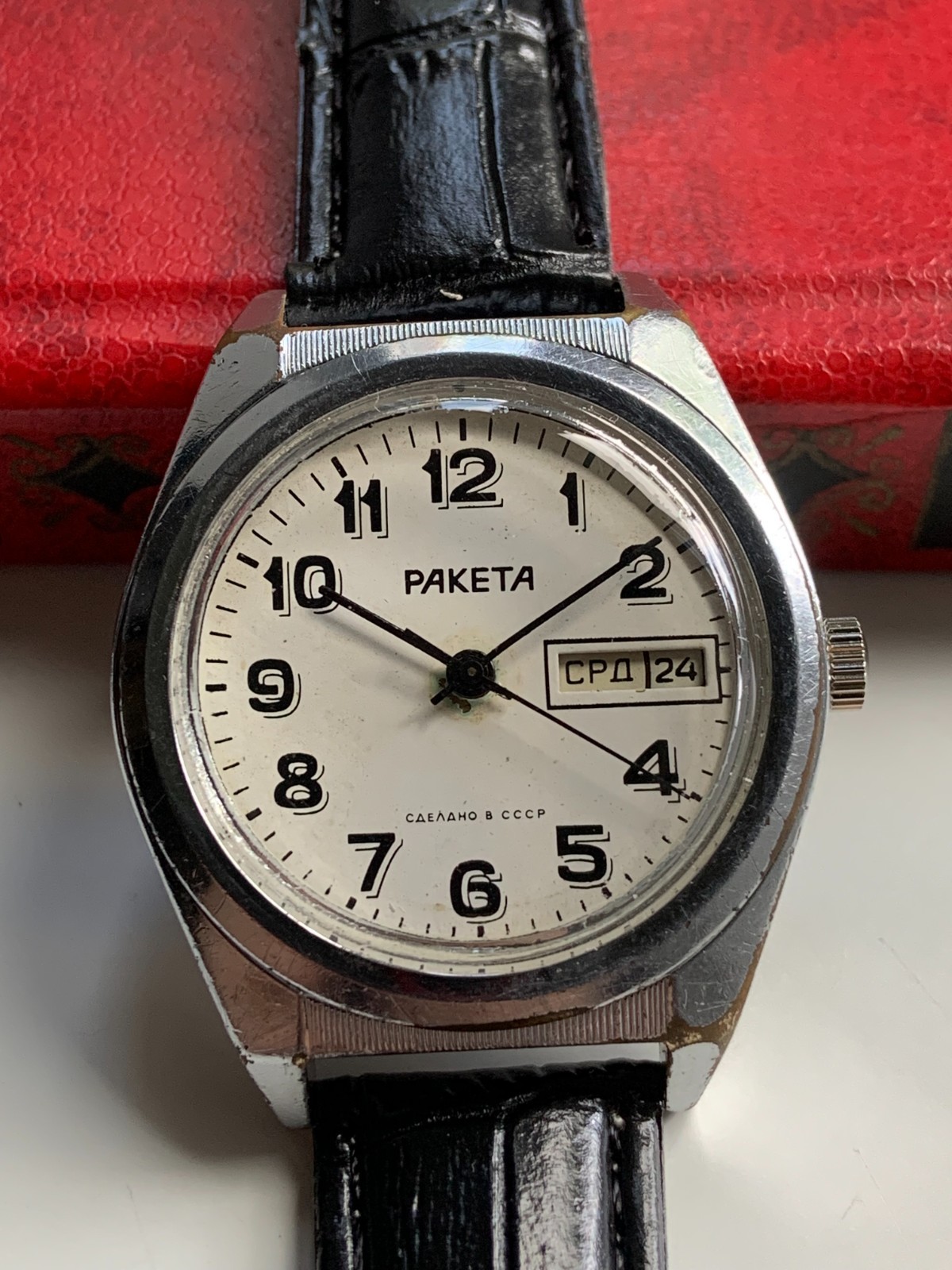 Vintage Soviet Men’s Watch Raketa “rolex” CCCP Wristwatch USSR Mechanical