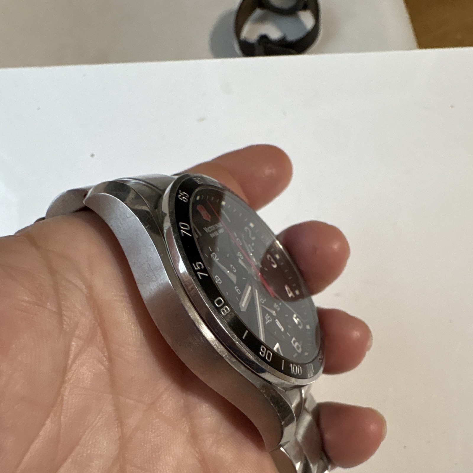 VICTORINOX SWISS ARMY “CHRONOGRAPH BLACK DIAL 241199 ABSOLUTELY BEAUTIFUL WATCH