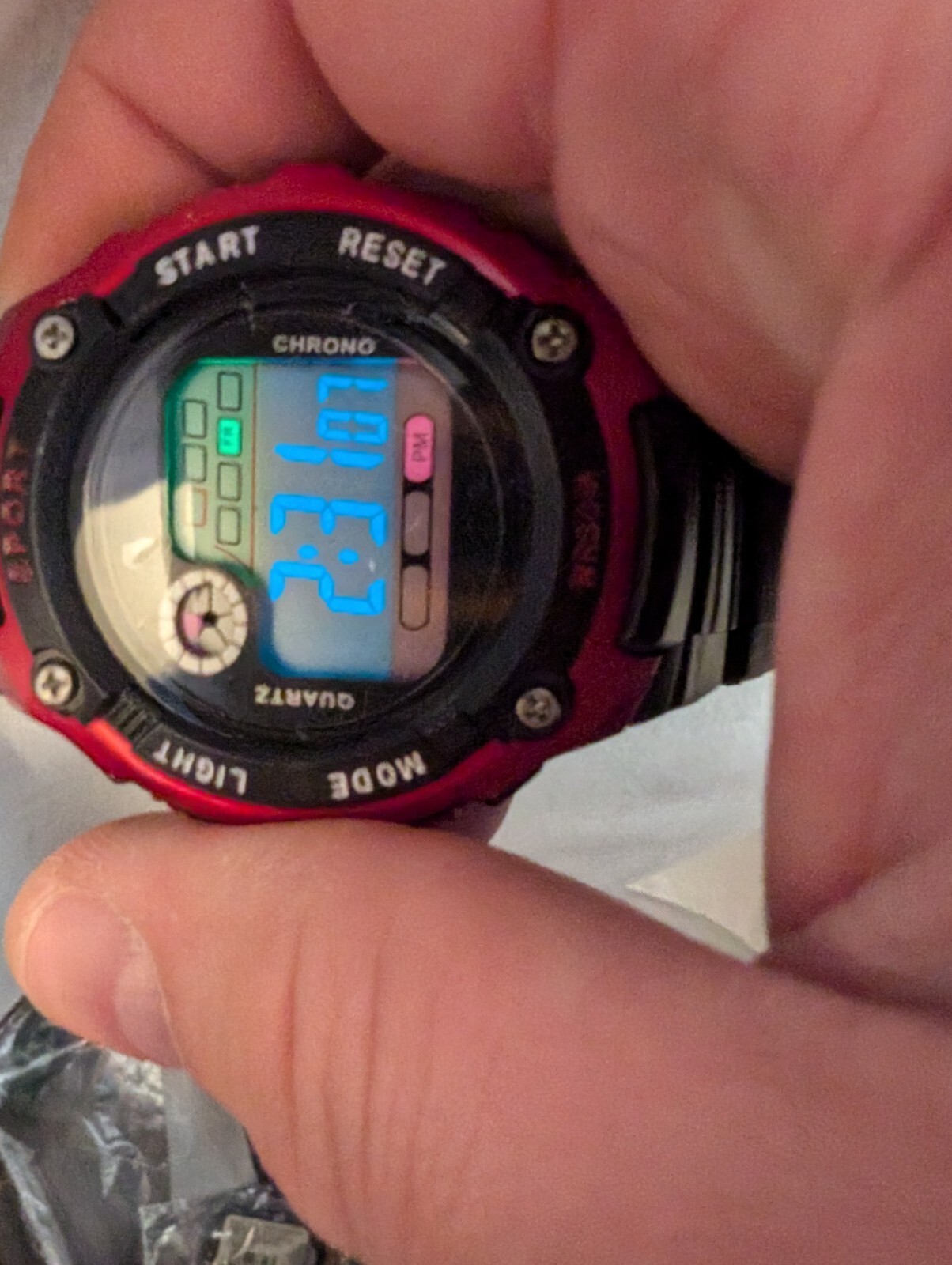 Sporty S-Sport Red & Black Chronograph Men’s Watch TPU Band