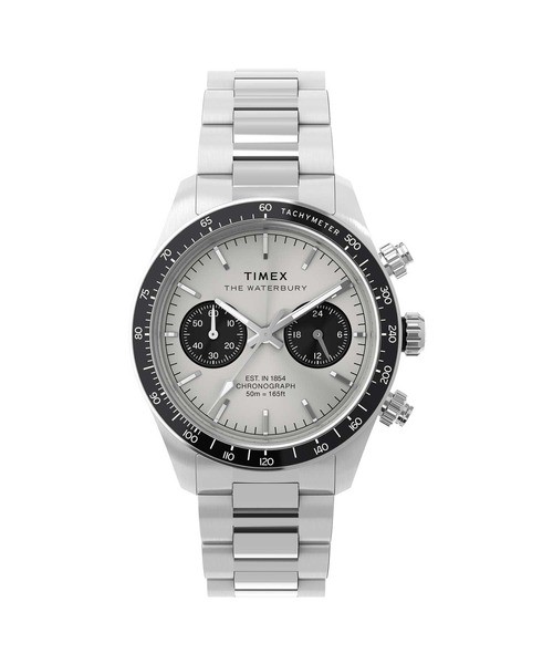 TIMEX Waterbury Heritage Chronograph TW2Y19200 Silver 39mm Unisex Quartz Watch