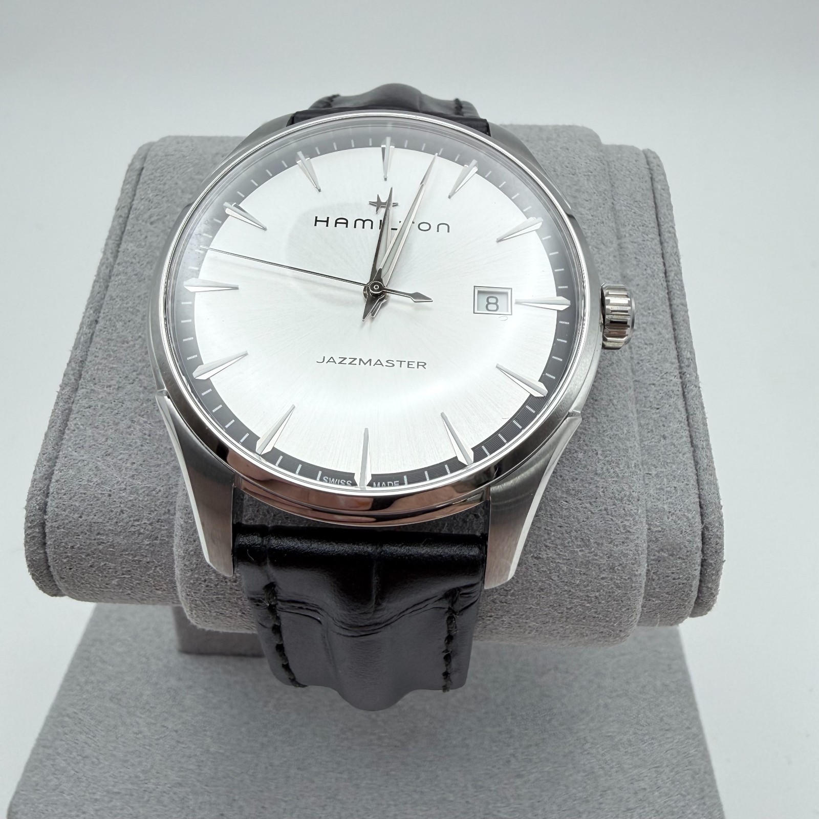 BRAND NEW HAMILTON Jazzmaster H324510 40mm Silver Dial Date Quartz Men’s Watch