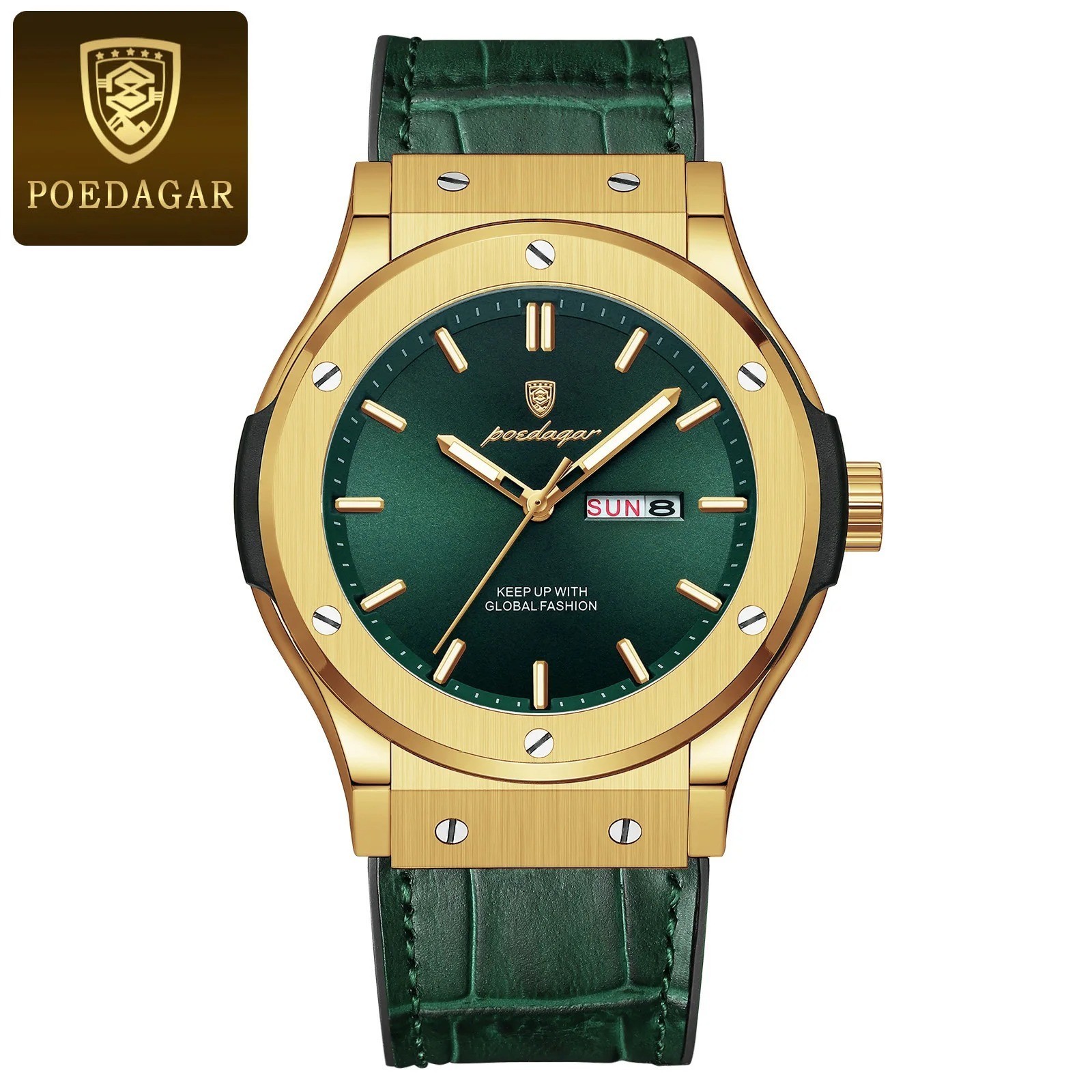 POEDAGAR Luxury Business Watch For Men Waterproof Luminous Date Week Man Wristwa