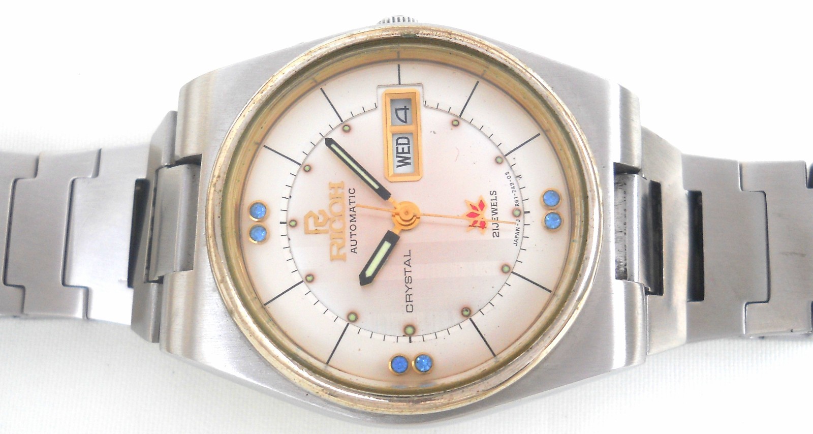 Vintage Ricoh Crystal Automatic distinctive blue rhinestone accent markers Japan