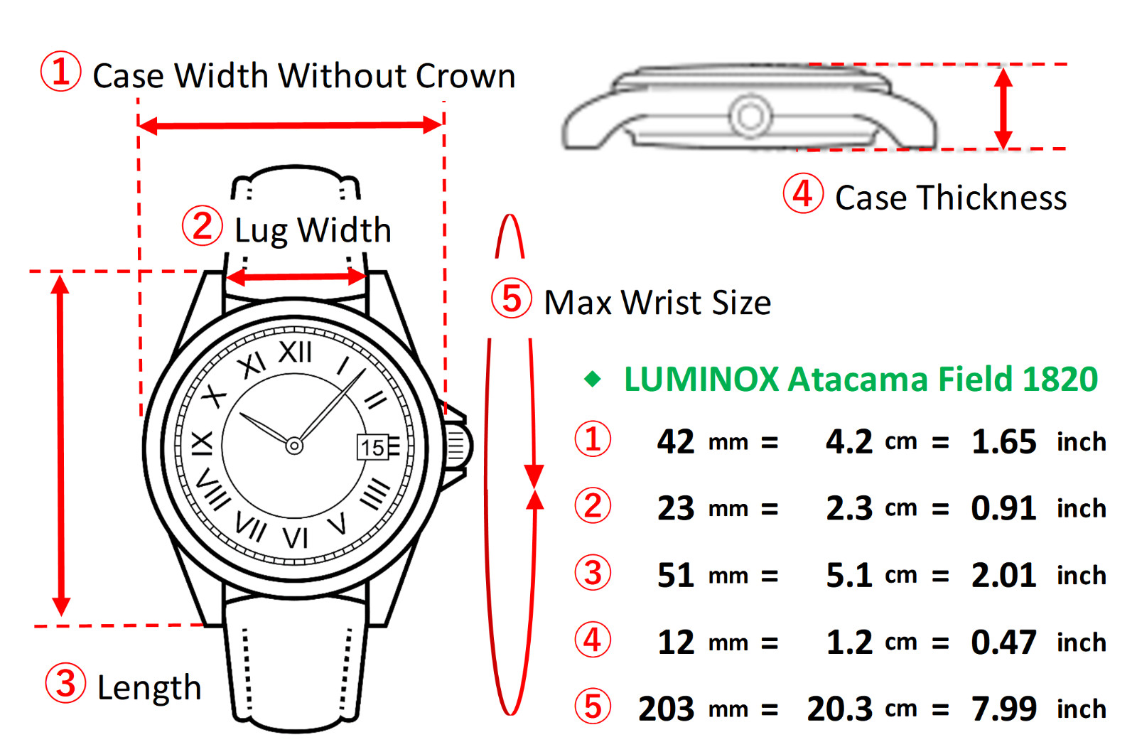 [ EXC+++++ ] LUMINOX Atacama Field 1820 Series 42mm Day/Date Quartz Men’s Watch