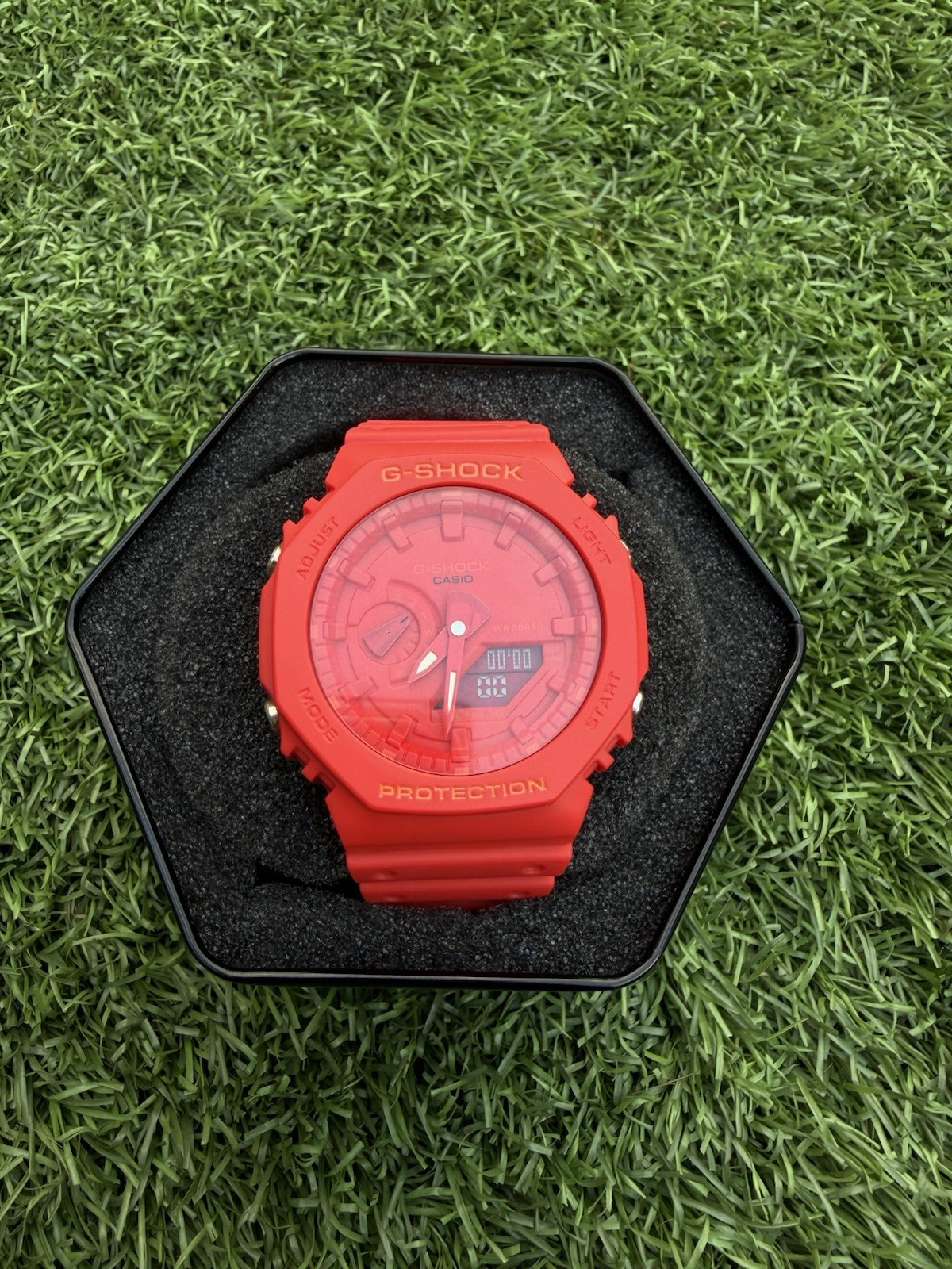 Casio G-SHOCK Red Resin Analog-Digital Quartz Shock Resistant 200m w/ Box