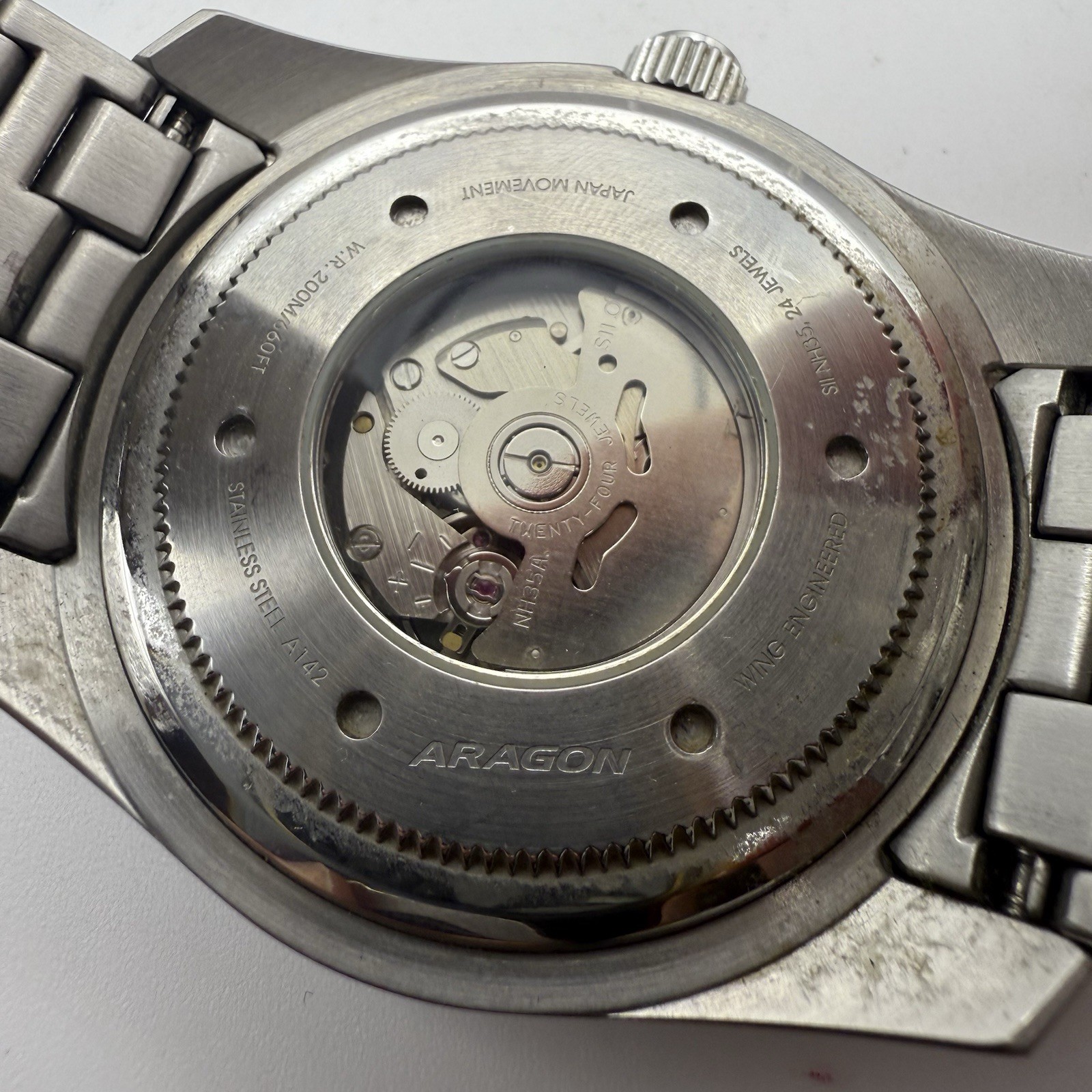 Aragon Predator A142 Automatic Watch Blue Dial NH35 200M Sold Out k Extra Links