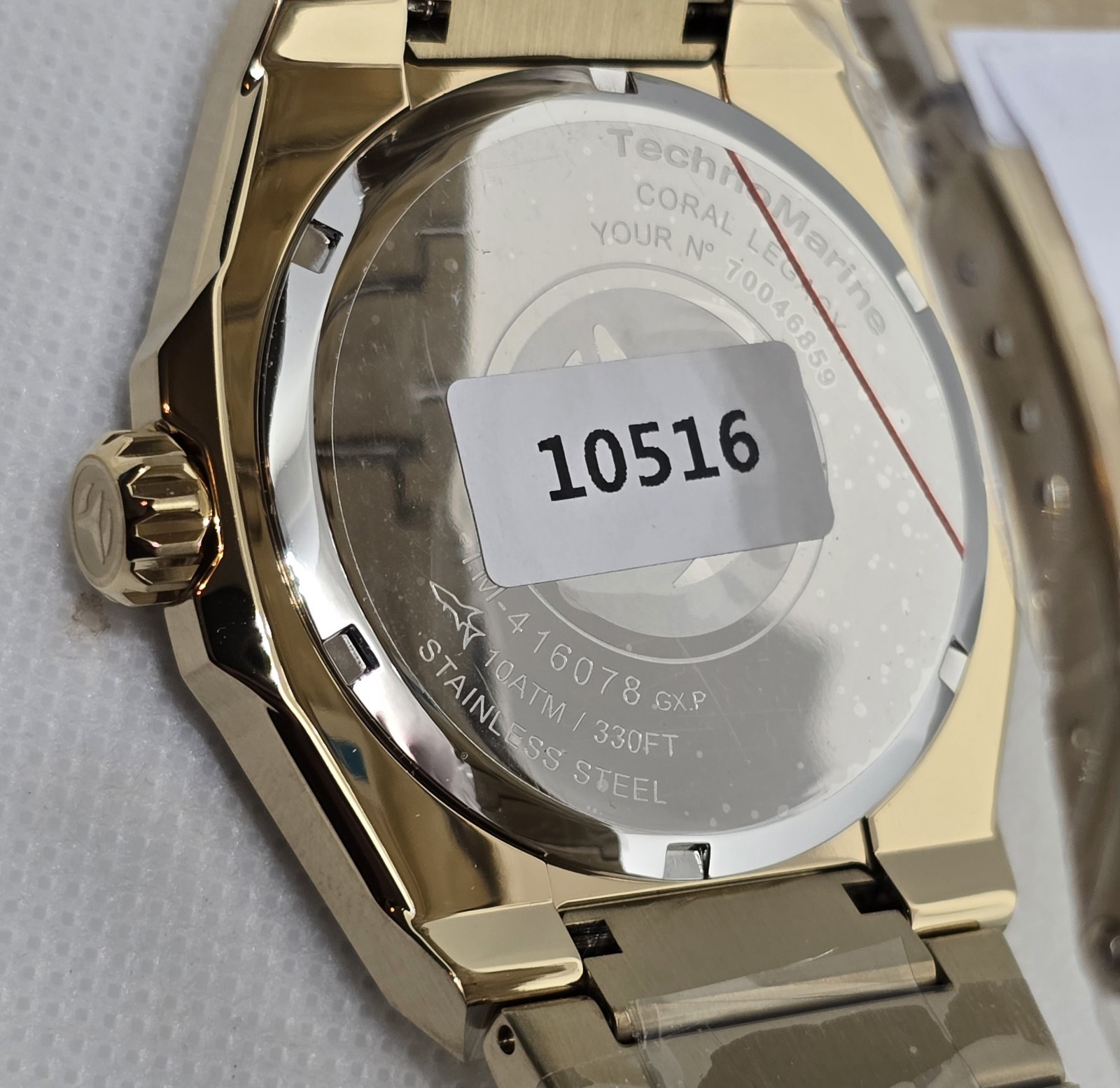 TechnoMarine Corak Legacy Men’s Watch 45mm. Gold Black Dial TM-416078 New In Box