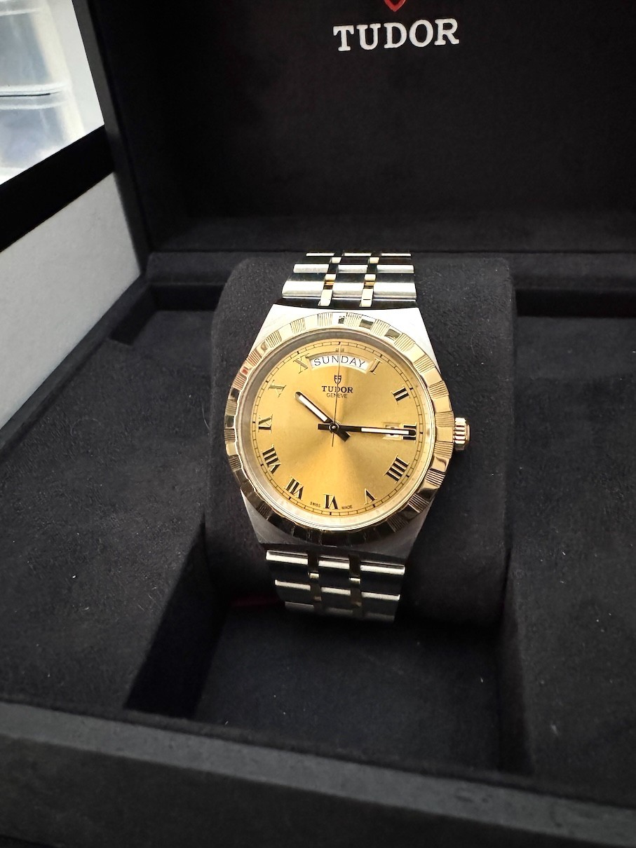 TUDOR Royal 41mm Two-Tone Watch Champagne Dial M28603-0004