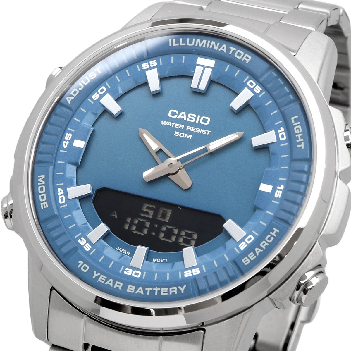 CASIO AMW-880D-2A1V Men’s Ana-Digi World Time Quartz Watch Blue New
