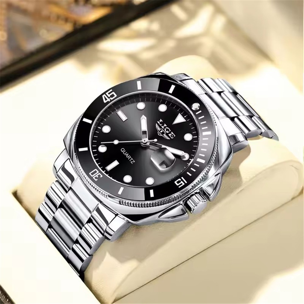 LIGE Men Watch Brand Luminous Wristwatch Business Male Calendar Steel Watches
