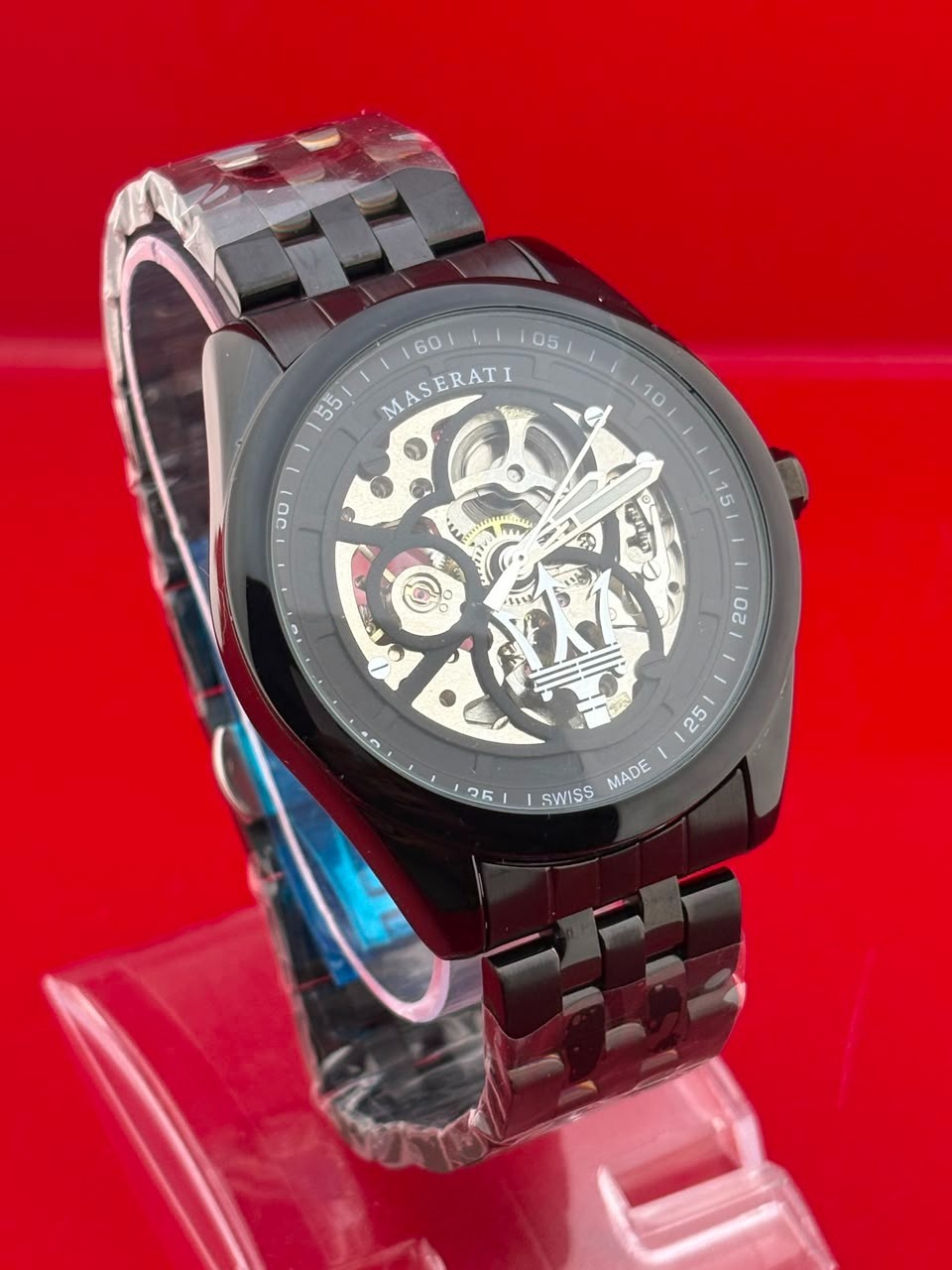 vintage Maserati Black dial With wristwatch fully working condition
