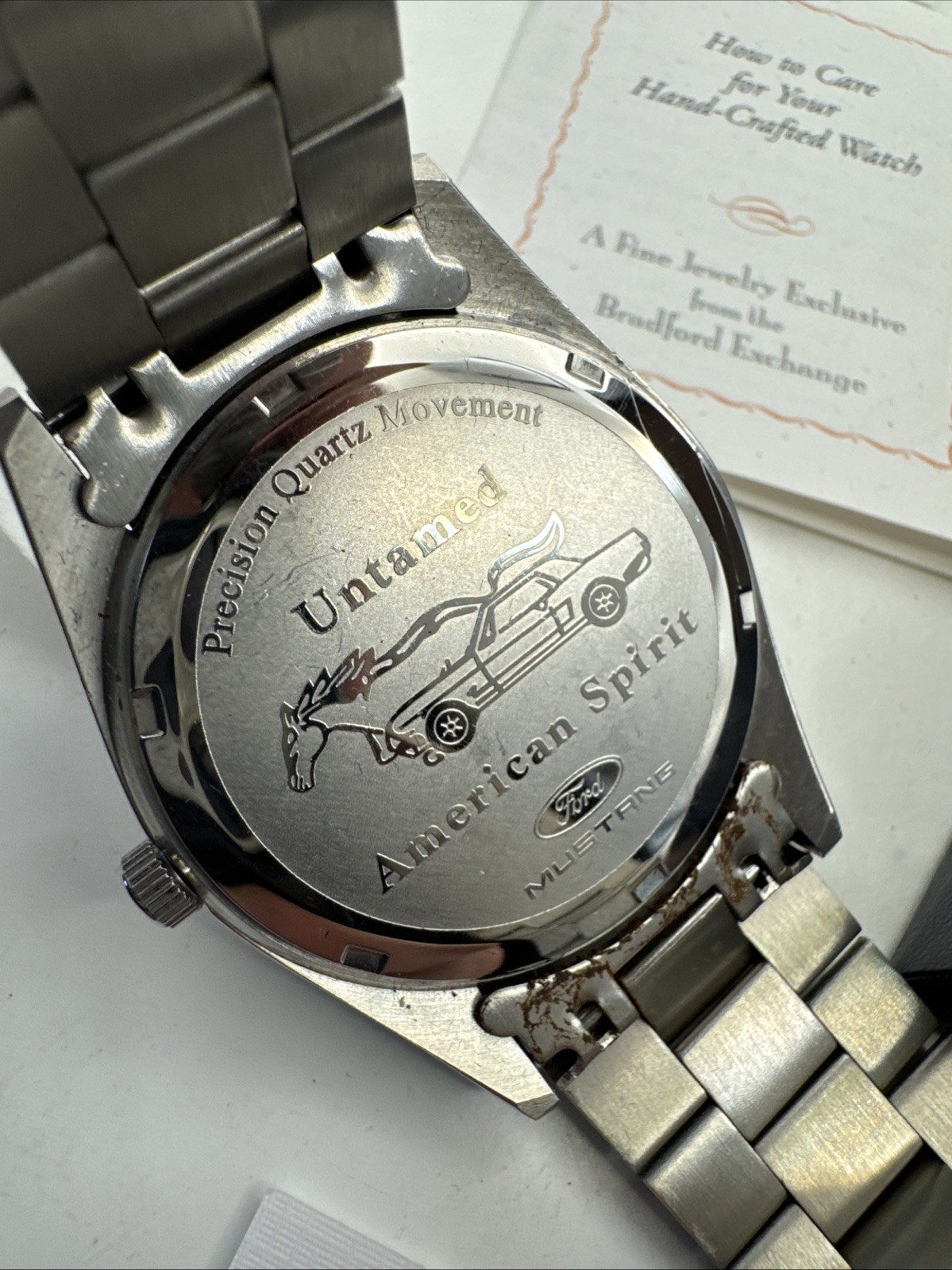 MUSTANG Bradford Exchange Untamed American Spirit Watch Chrome Silver Tone Ford
