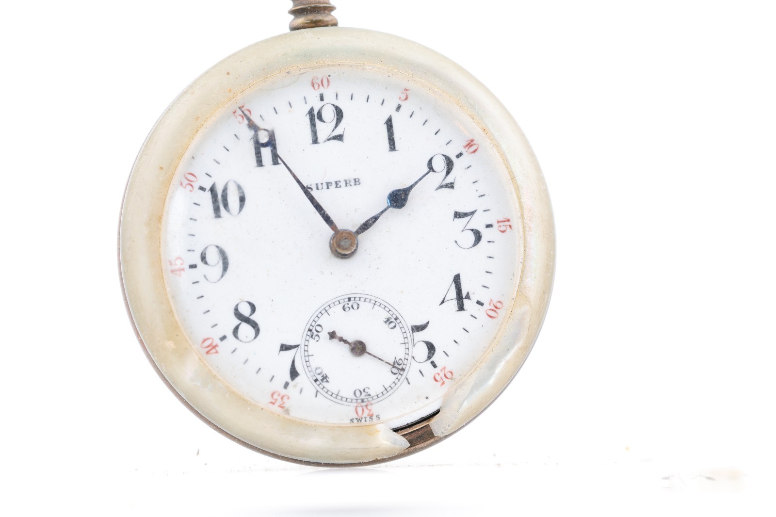 SUPERB MOTHER OF PEARL TH. SANDOZ, 3j POCKET WATCH, 46.3mm, FOR REPAIR (NO)