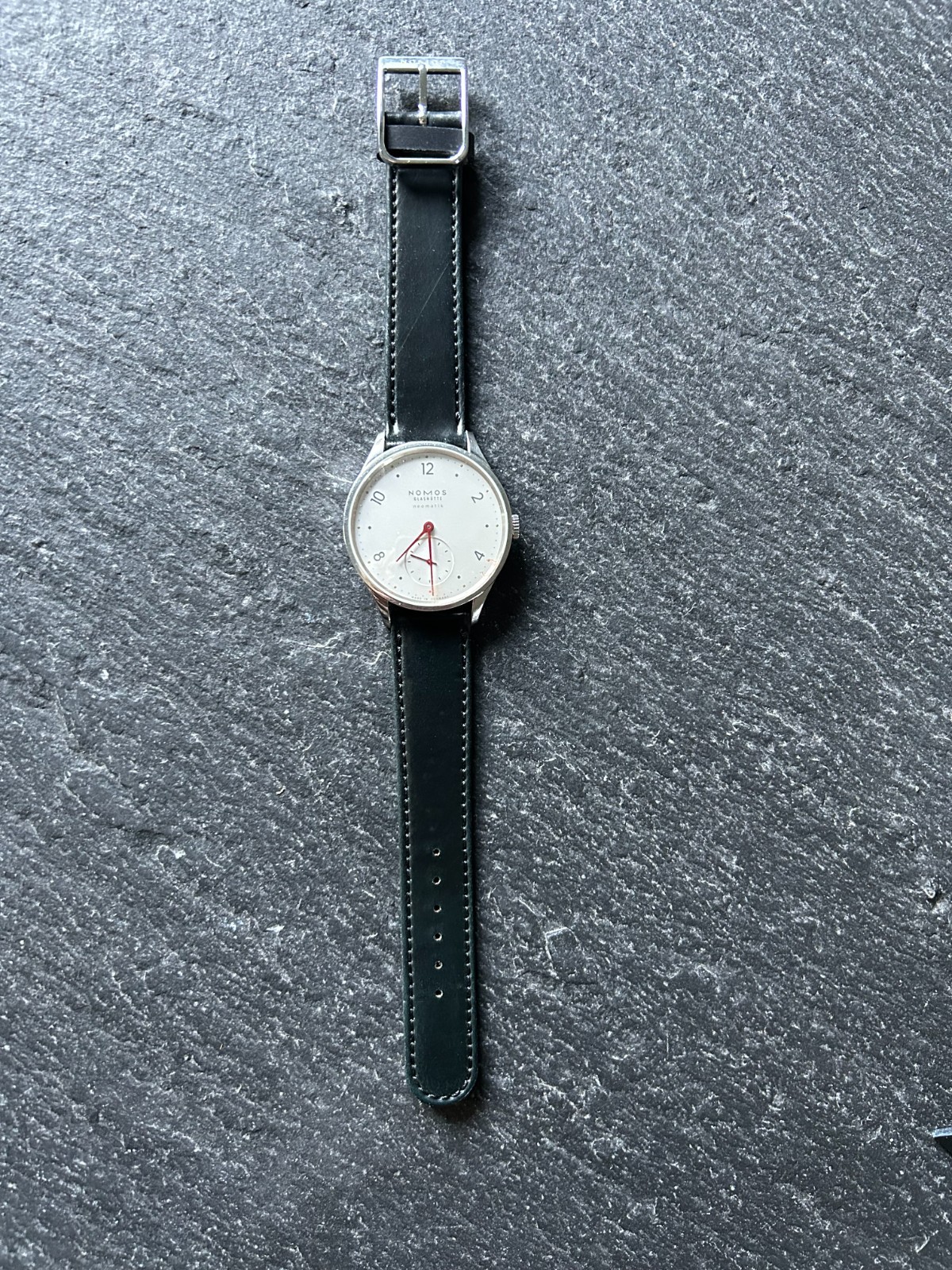 NOMOS Minimatik 1203/3413 automatic with papers and new authentic strap, 35.5mm