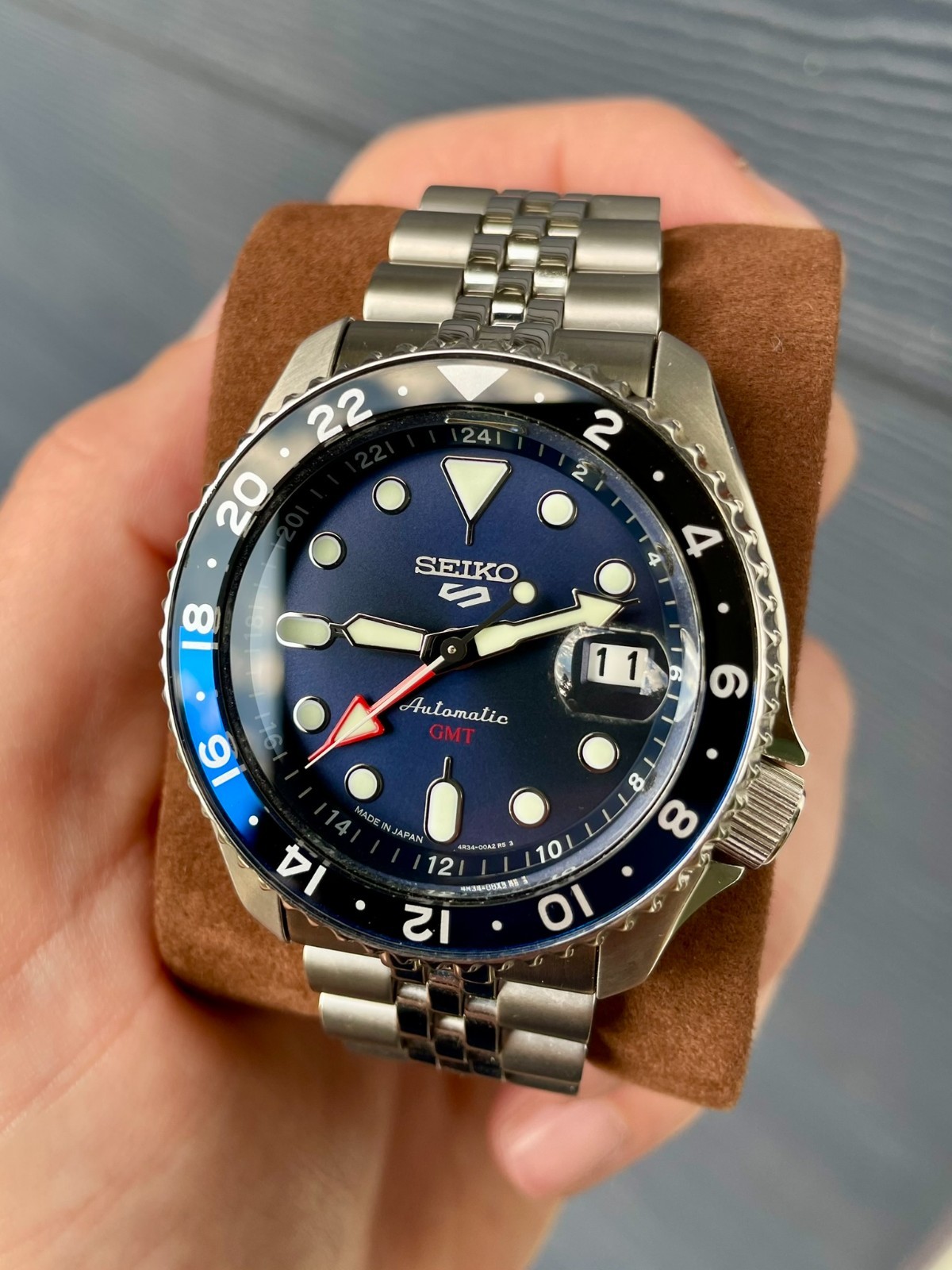 Seiko 5 Five Sports SSK003 GMT Automatic Watch SSK003J1 Blue Dial Made in Japan