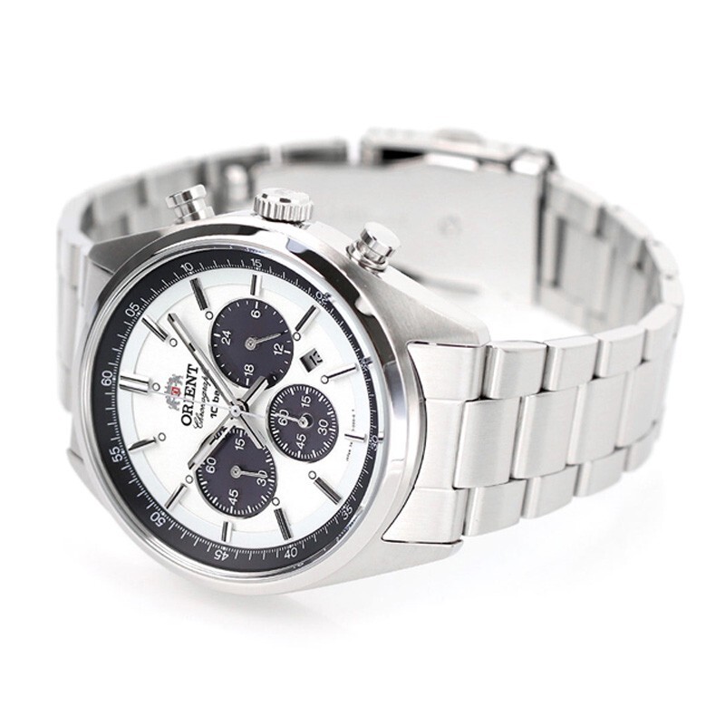 ORIENT WV0041TX PANDA Neo70’s White Dial Sport Solar Chronograph Men Watch JAPAN