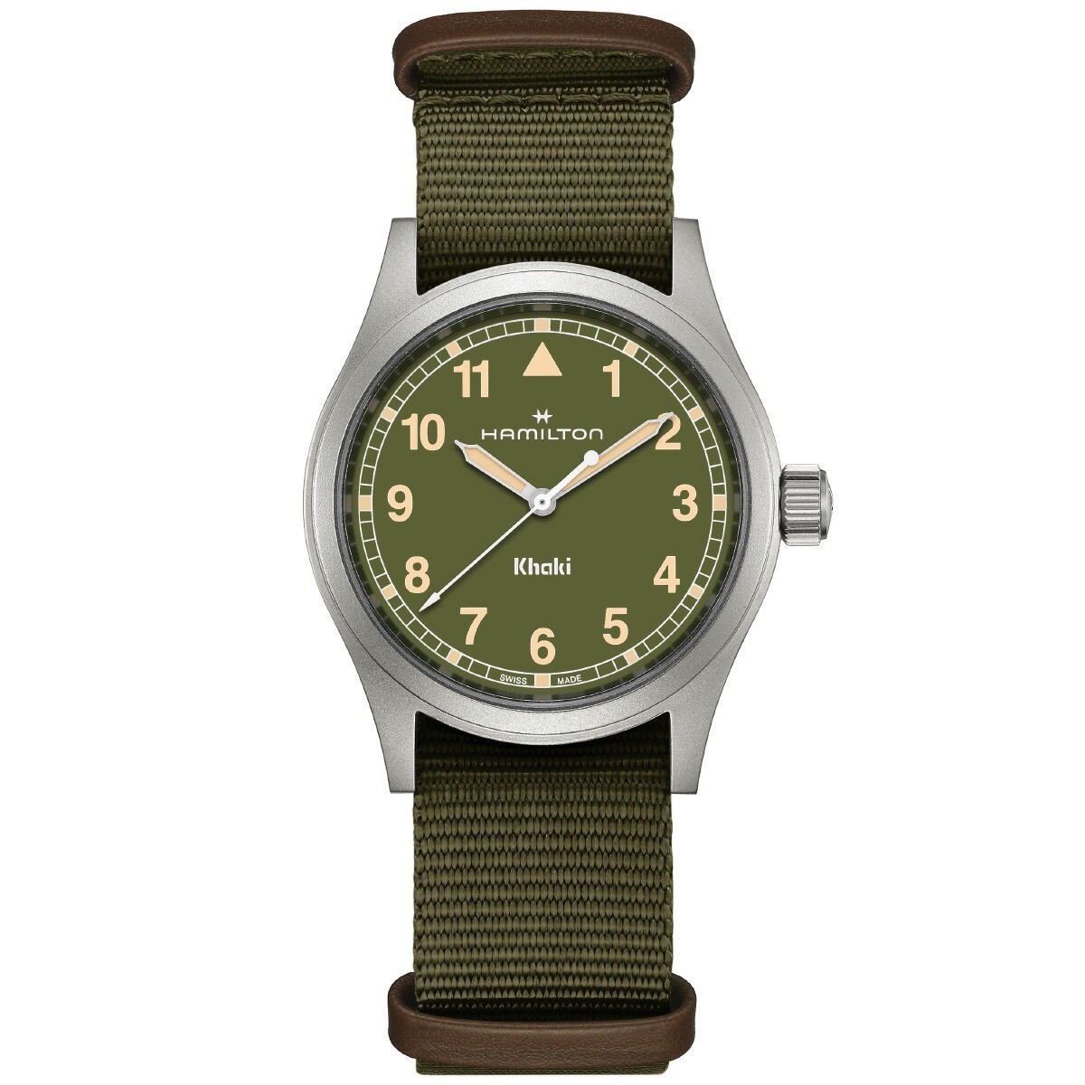 Unused HAMILTON Khaki Field H69401960 Green Quartz Men Watch in Box