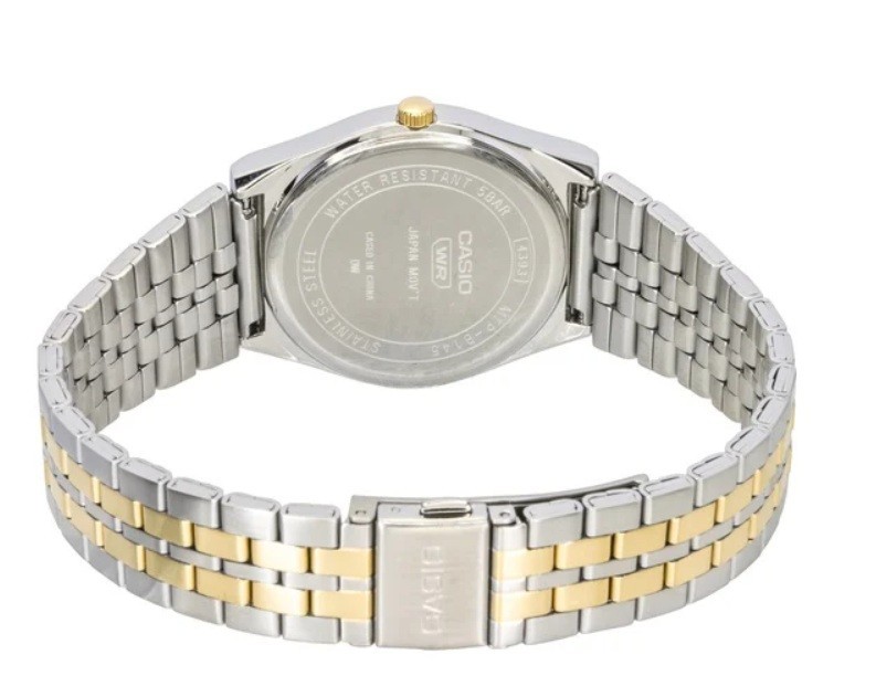 Casio MTP-B145SG-1A Black Analog Two-Tone Gold Stainless Steel Men Classic Watch