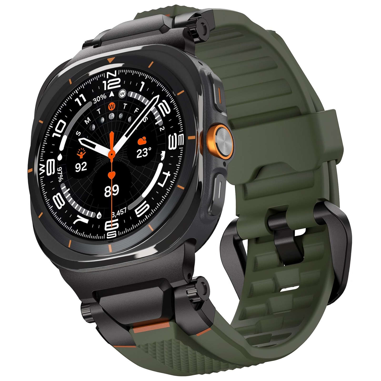 ULTIMAL Watch Band for Samsung Galaxy Watch Ultra 47mm 2025 2024 Black Green