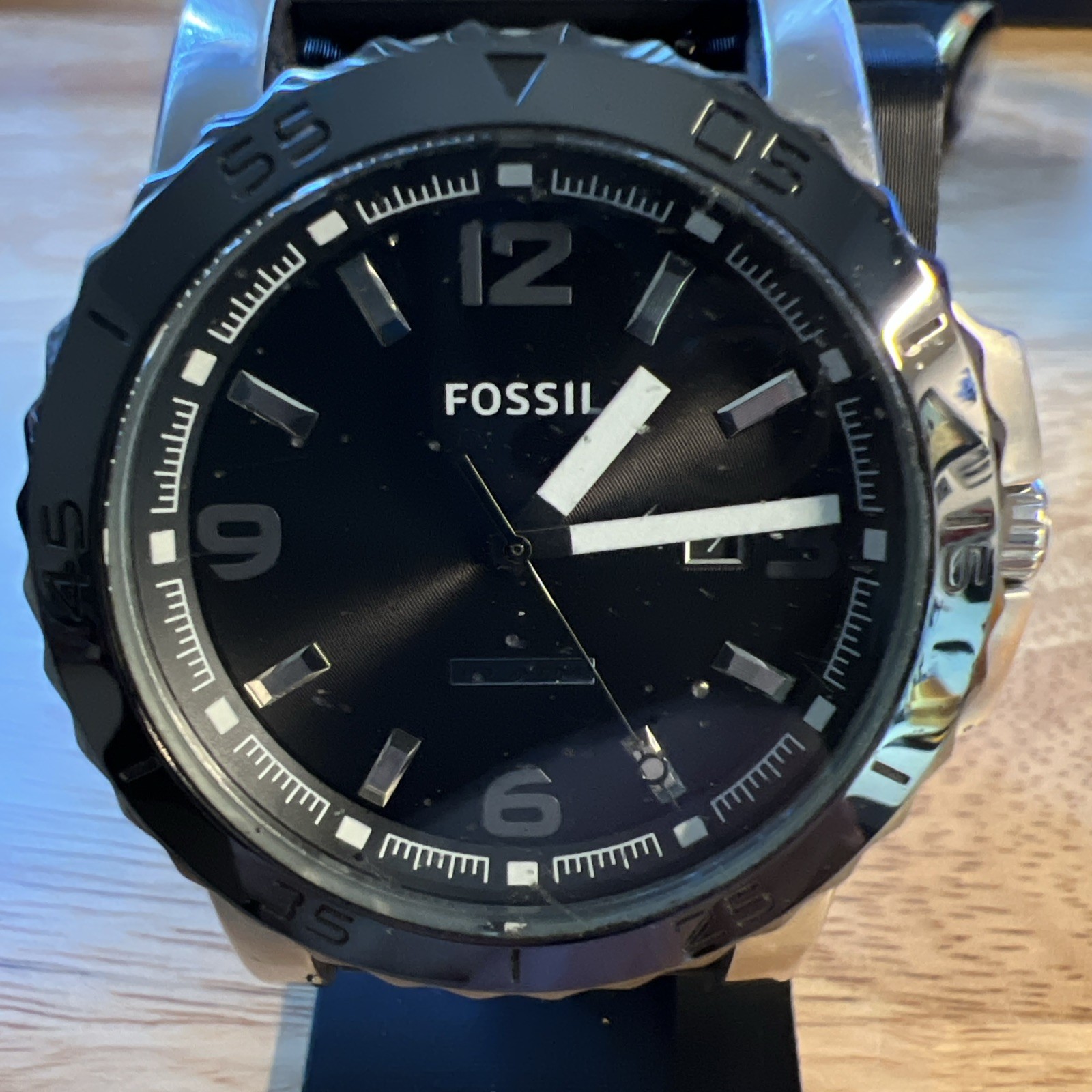 Fossil Men’s Color Code AM4257 Polyurethane Analog Quartz Watch with Black Dial