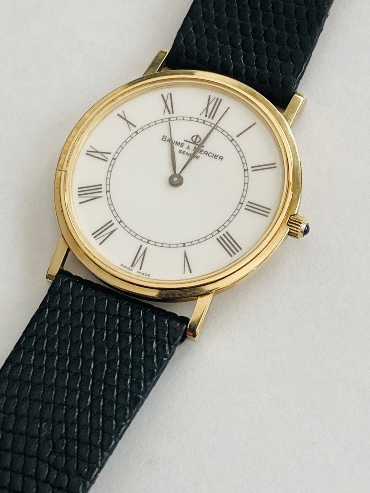 Baume & Mercier 14K Solid Gold Dress Men’s Quartz Watch W/Box – REF. 95605